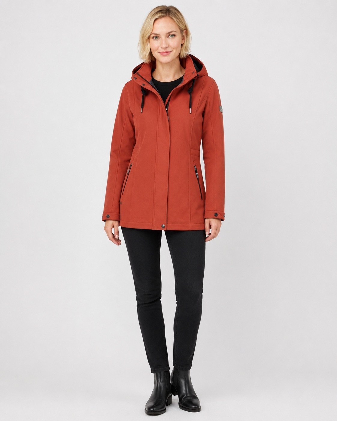 DEPROC Active Softshellparka »Softshellparka Neeke – 3-Lagen-Laminat mit Fleece-Innen« mit abnehmbarer Kapuze