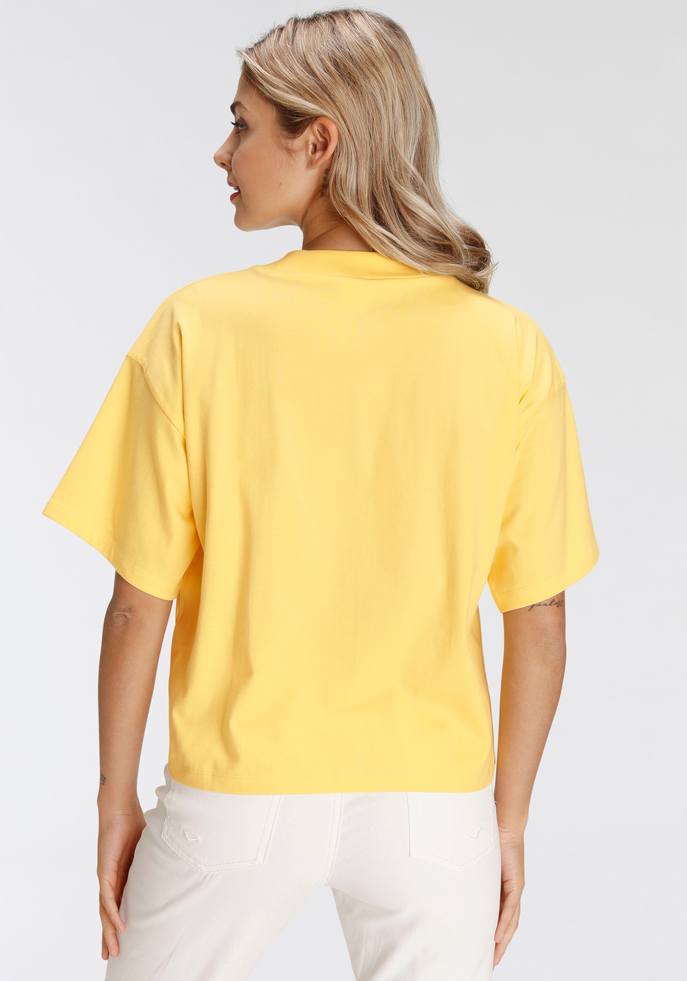 mit AJC | modisch Oversize-Shirt, breitem für BAUR kaufen Rippen-Rundhalsausschnitt