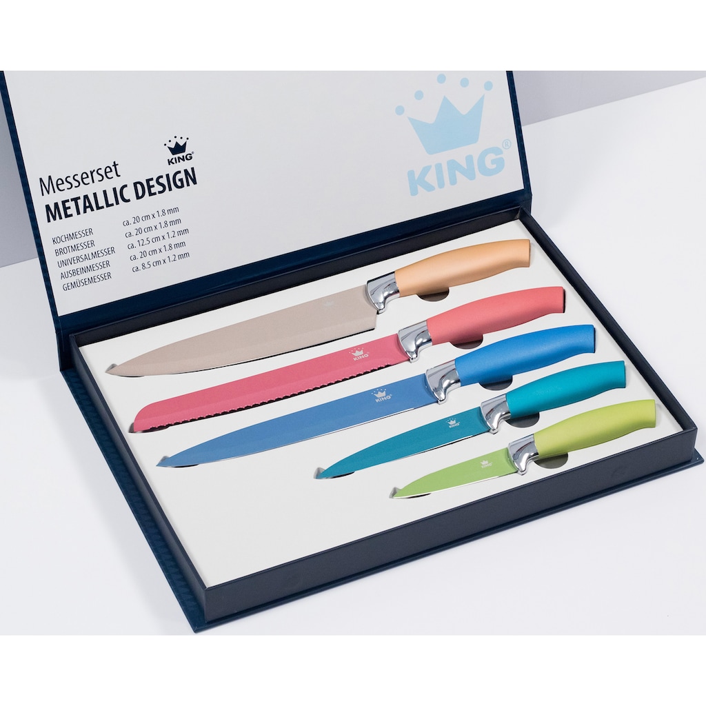 KING Messer-Set »AROMI Metallic«, (Set, 5 tlg.)