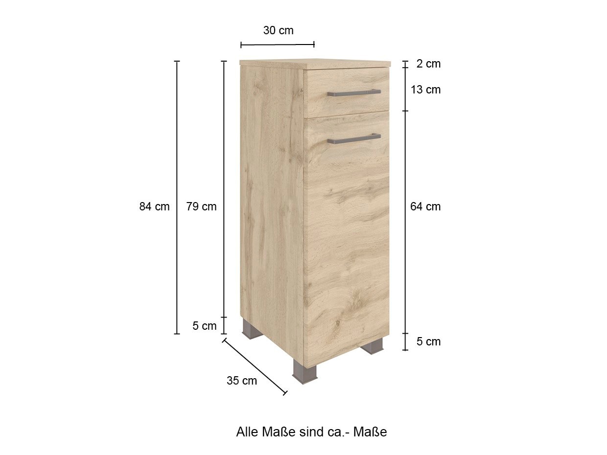 welltime Badmöbel-Set »Chicago«, (4 St., Spiegelschrank, Unterbeckenschrank, Hängeschrank, Unterschrank)