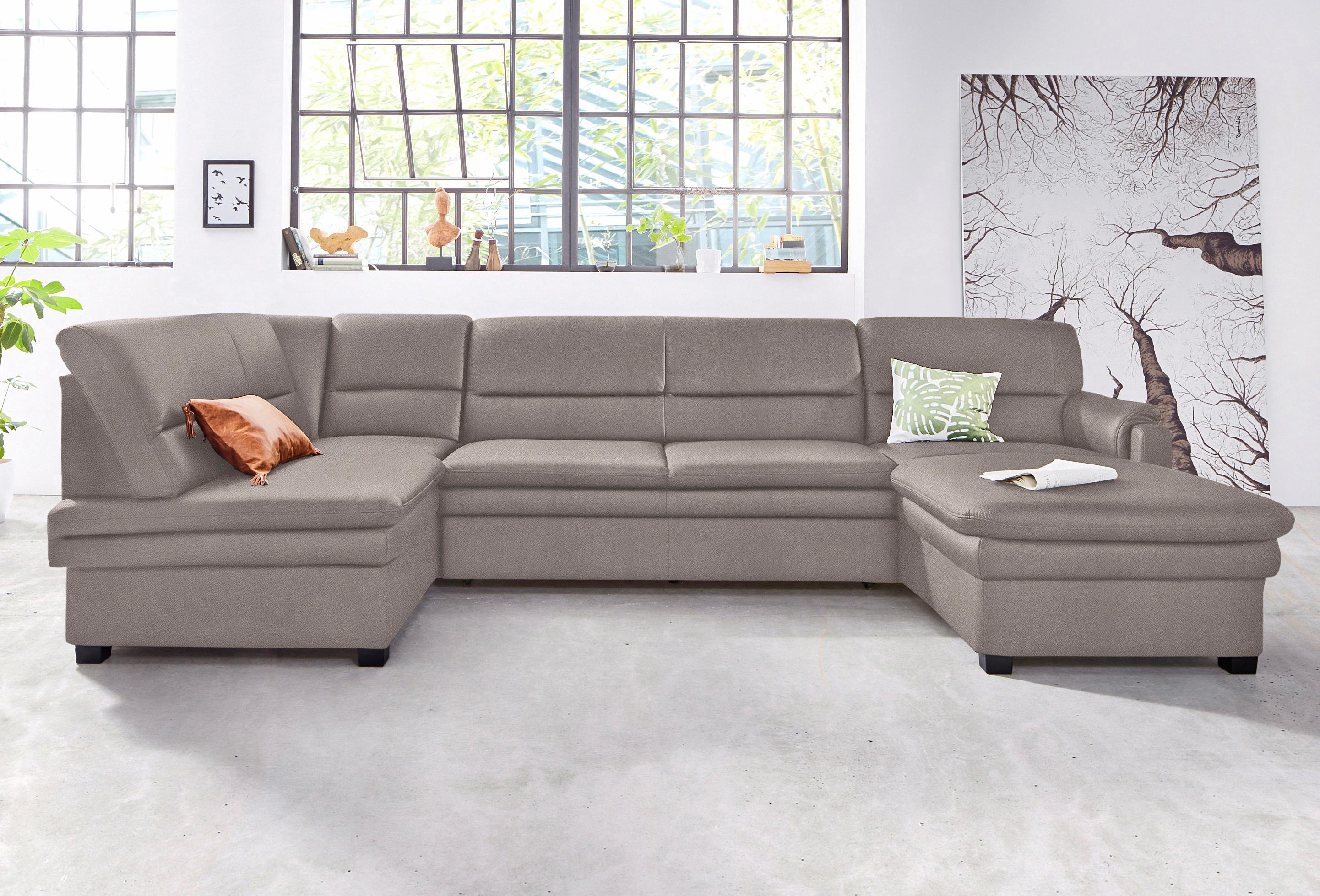 sit&more Wohnlandschaft "Pisa U-Form" mit Federkern, wahlweise mit Schlaffunktion