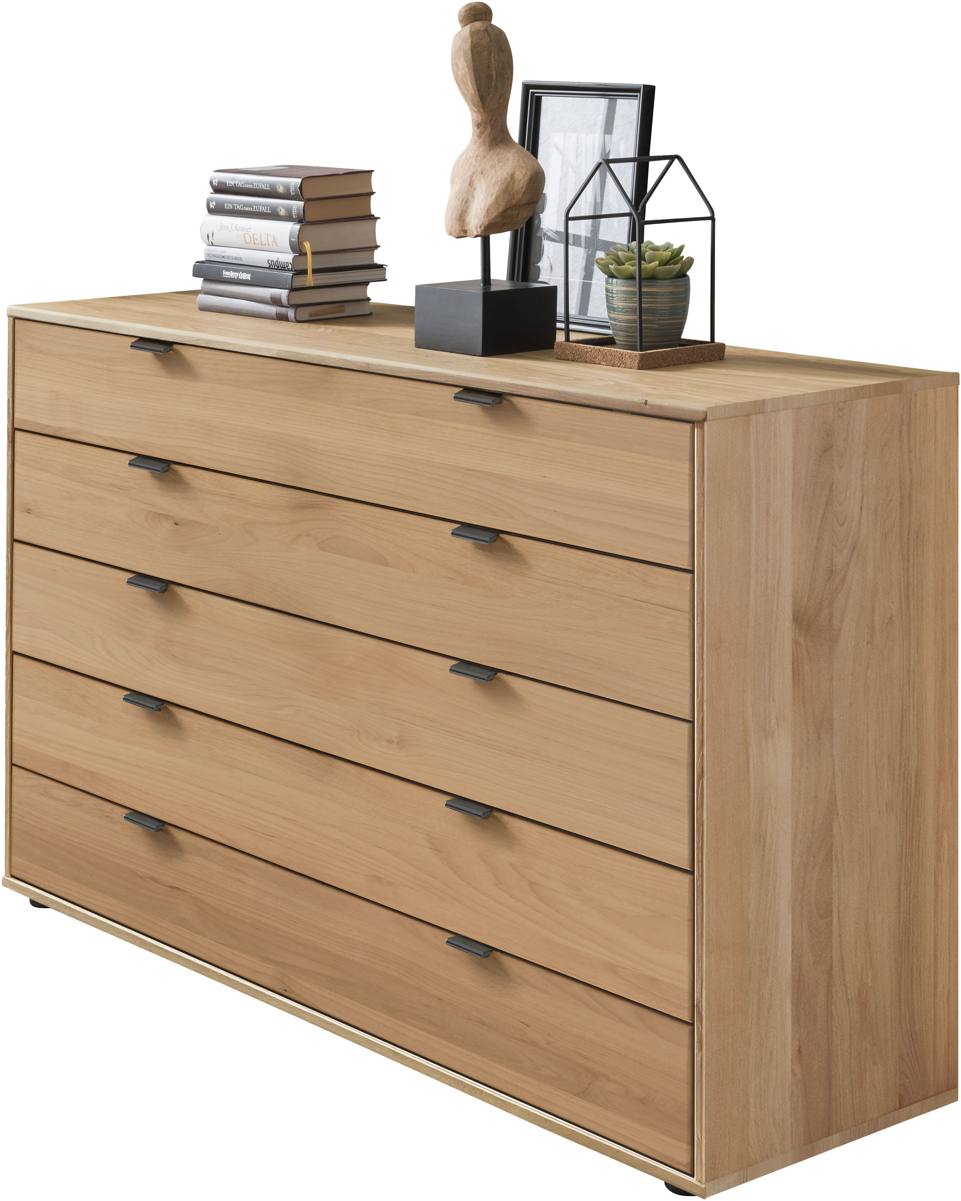 WIEMANN "Cardiff Sideboard, Wäscheschrank, teilmassiv Erle, mit Schubladen" Glas- oder Massivholzfront, verschiedene Breiten, MADE IN GERMANY, Schubkästen inklusive Selbsteinzug und Dämpfung