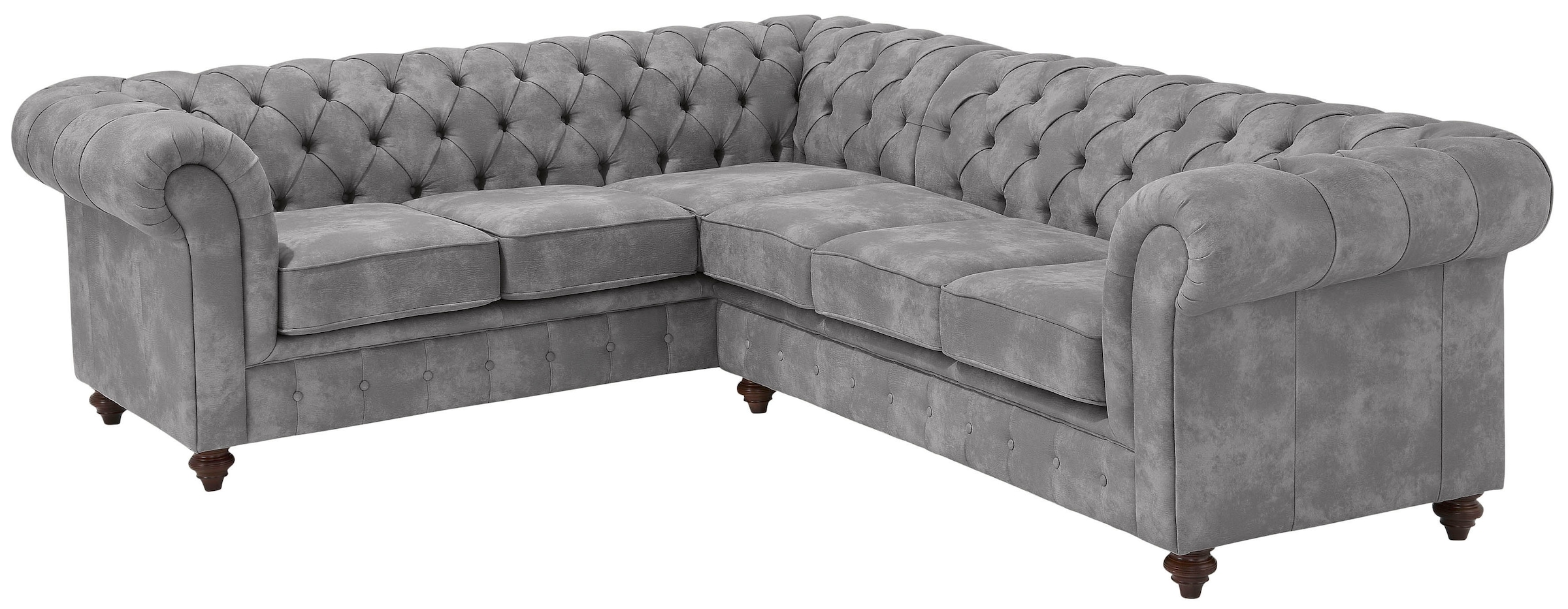 Home affaire Chesterfield-Sofa »Chesterfield Ecksofa, auch in Leder L-Form«, hochwertige Knopfheftung, langer Schenkel links oder rechts wählbar