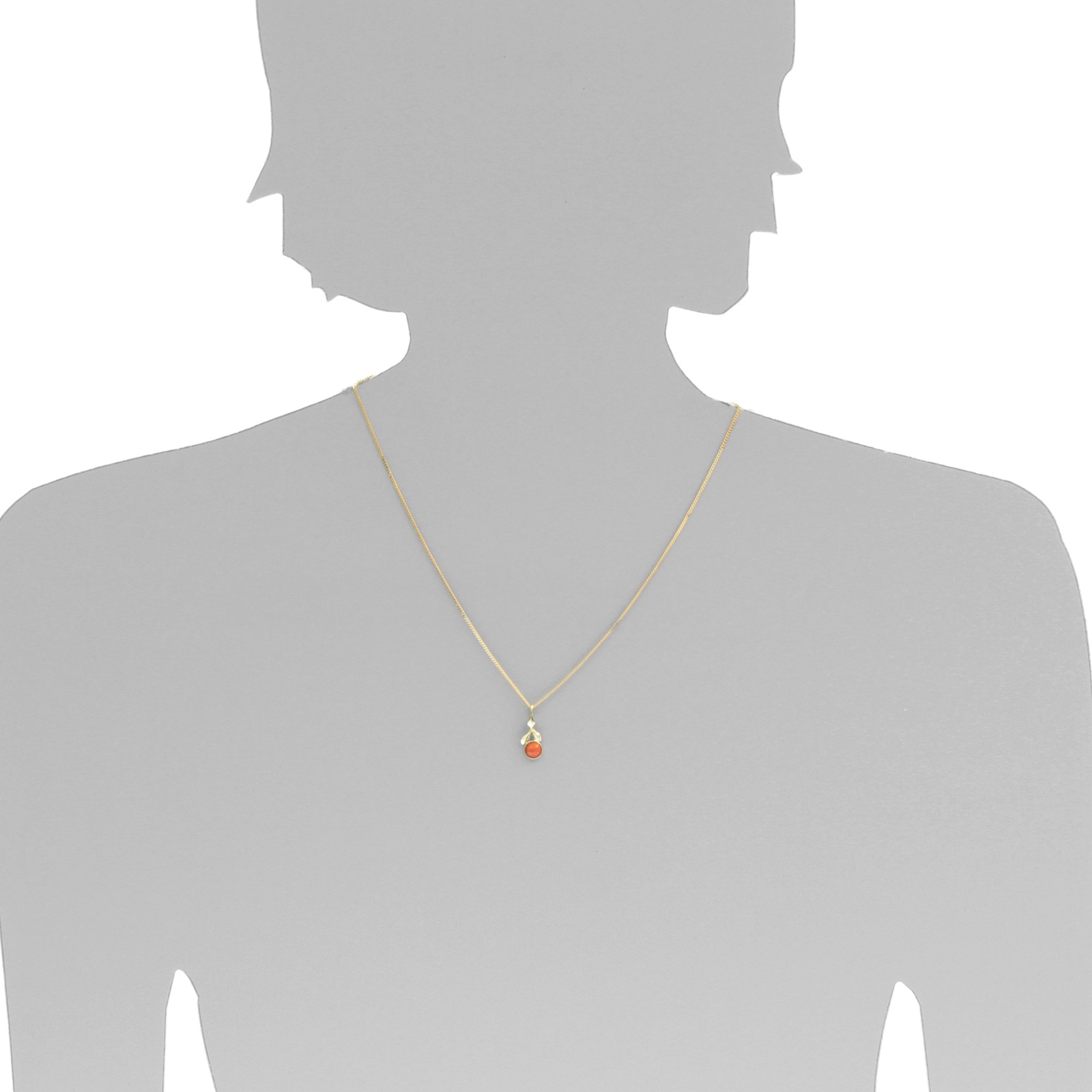 OSTSEE-SCHMUCK Kette und Anhänger Set »- Blüte - Gold 333/000 - Koralle«