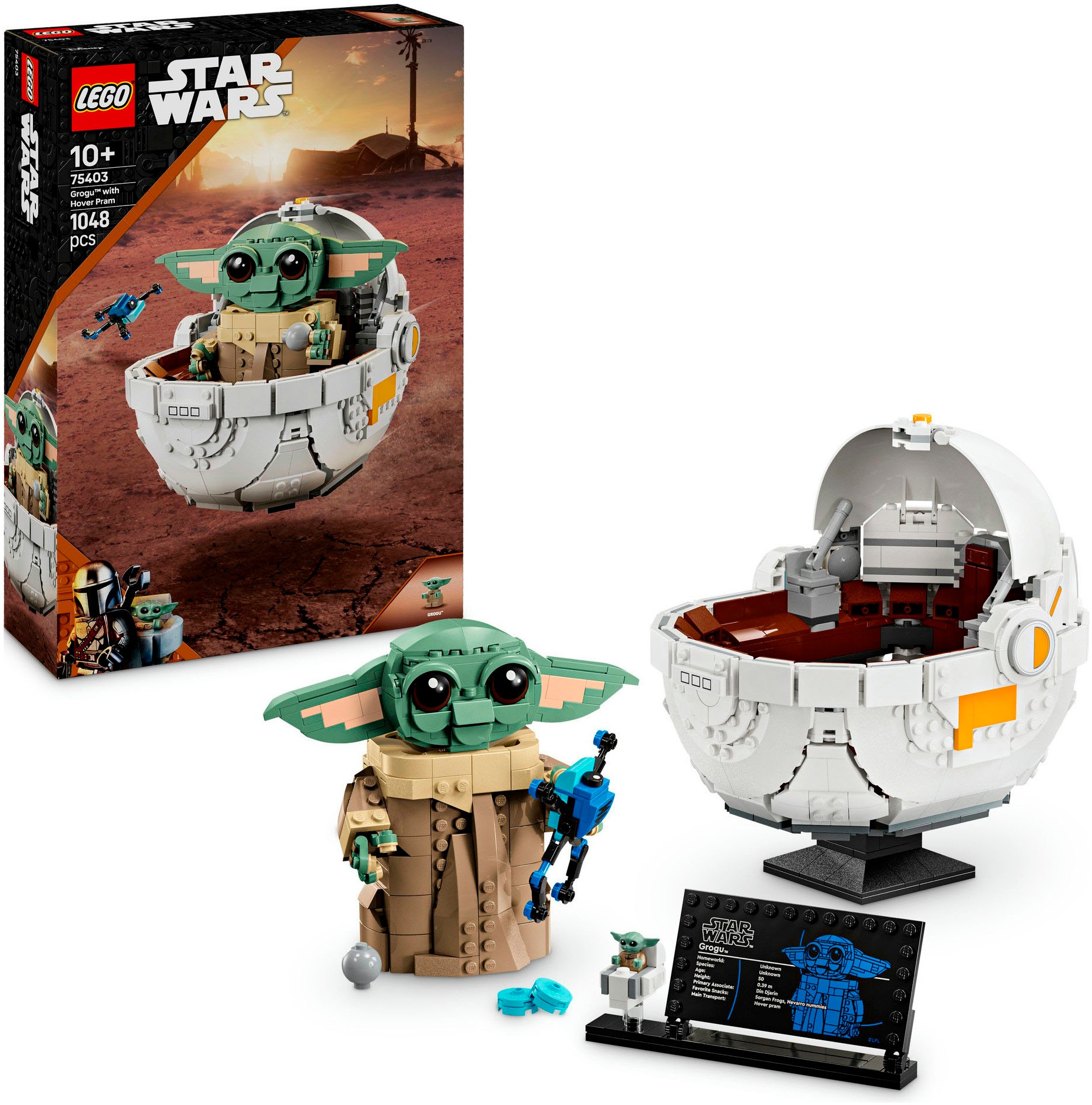 LEGO Kinder Konstruktionsspielsteine "Grogu in seiner Repulsorwiege (75403), LEGO Star Wars", bunt, Kunststoff, Spielbausteine, Made in Europe