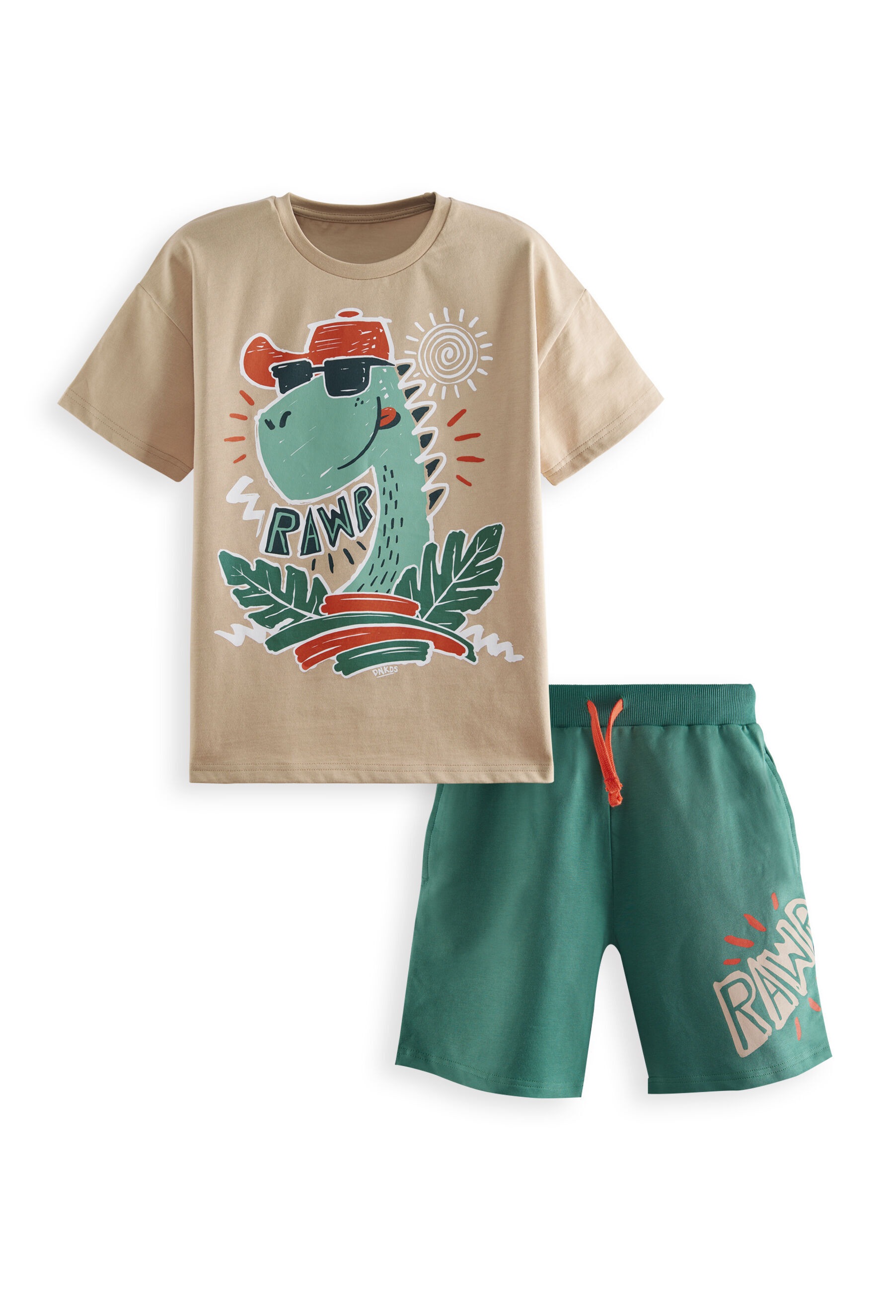 Denokids Hausanzug »Summer Dino«, (2 tlg.), mit lustigem Dino-Aufdruck