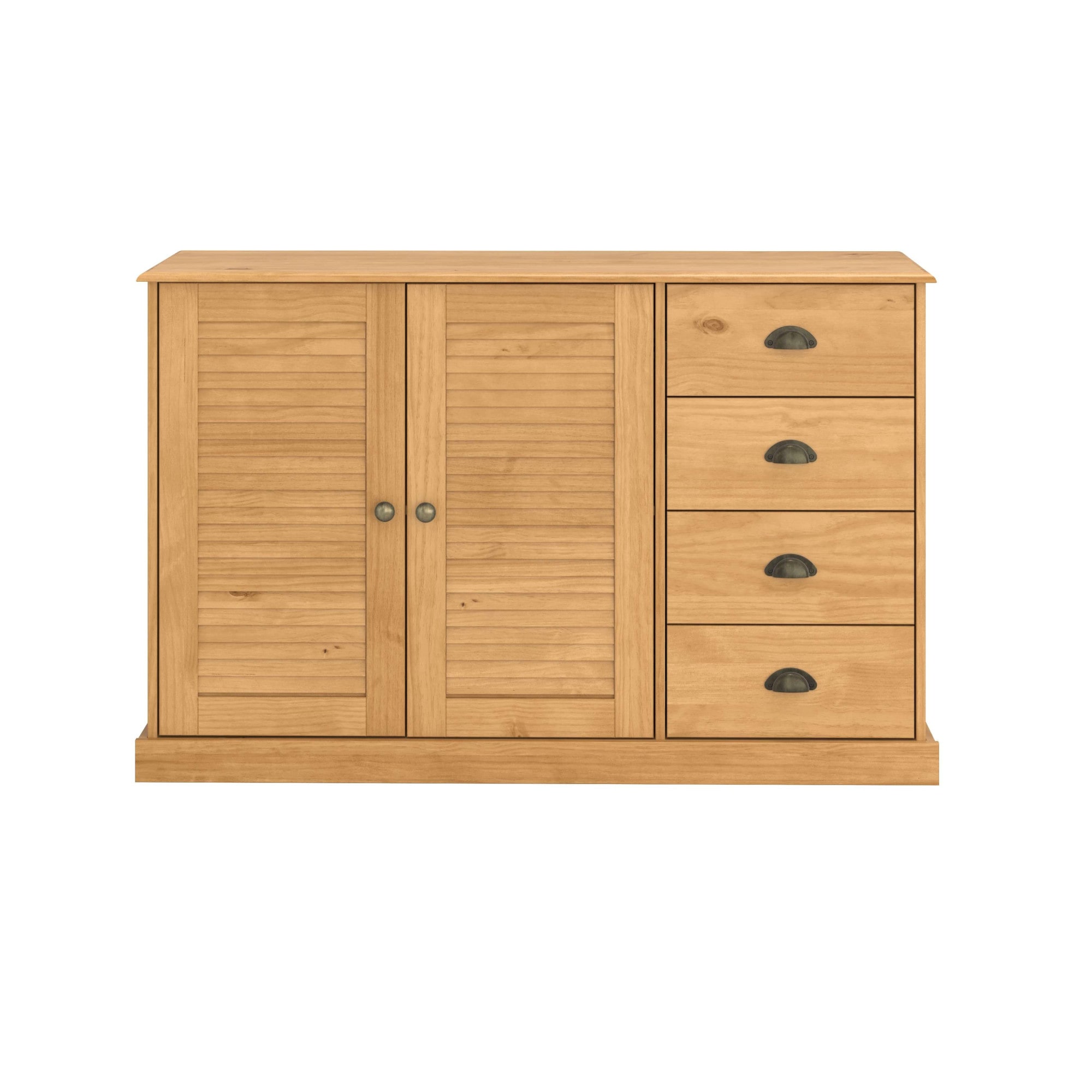 OTTO home Sideboard »Turia, mit Lamellentüren« Kommode aus massivem Kiefernholz, FSC®, 4 Schubkasten, Breite 125 cm
