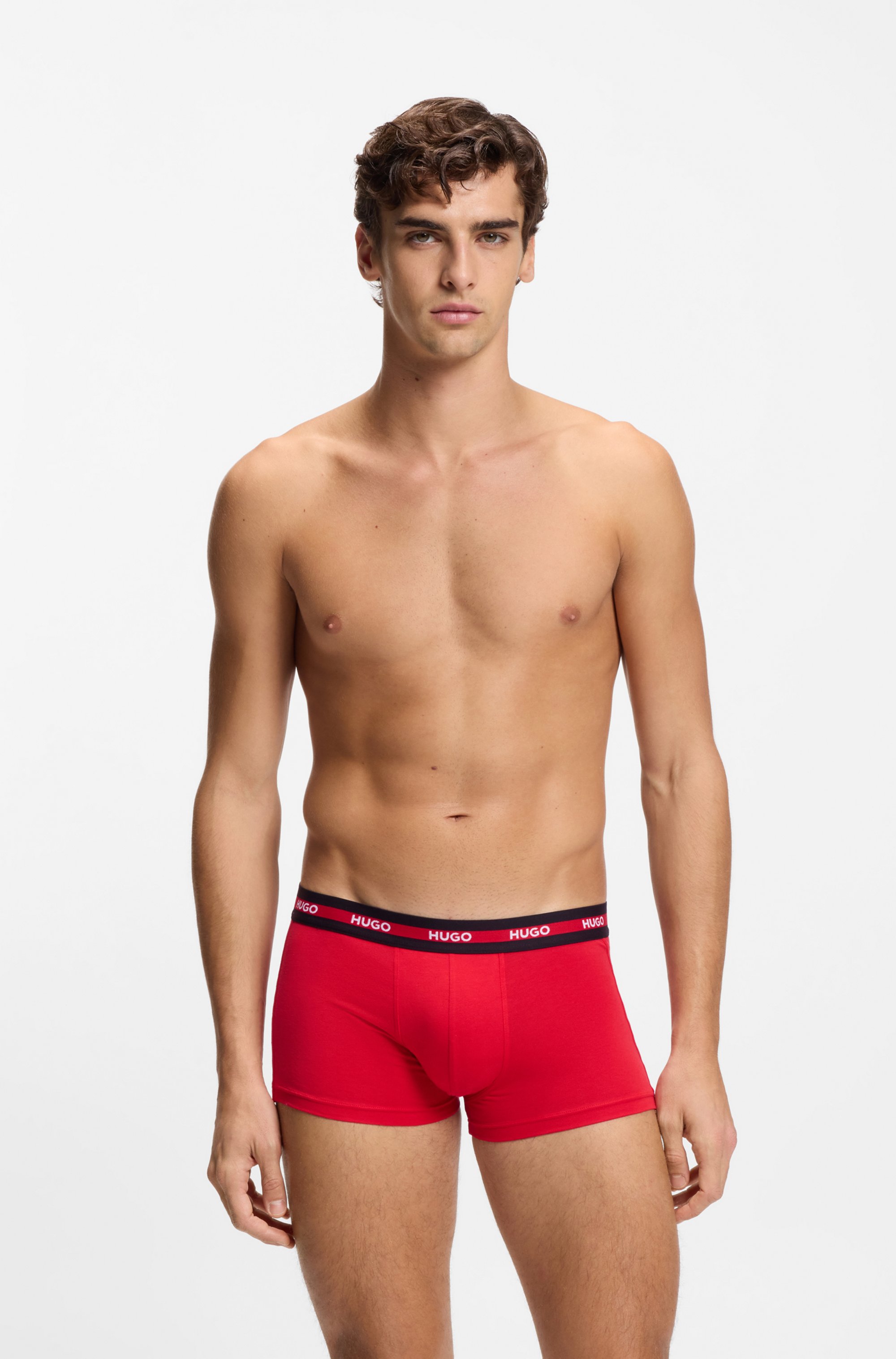 Thumbnail - HUGO Underwear Trunk "TRIPLET" Packung, Im Dreierpack, 3 Stk. tlg., mit Logoschriftzug