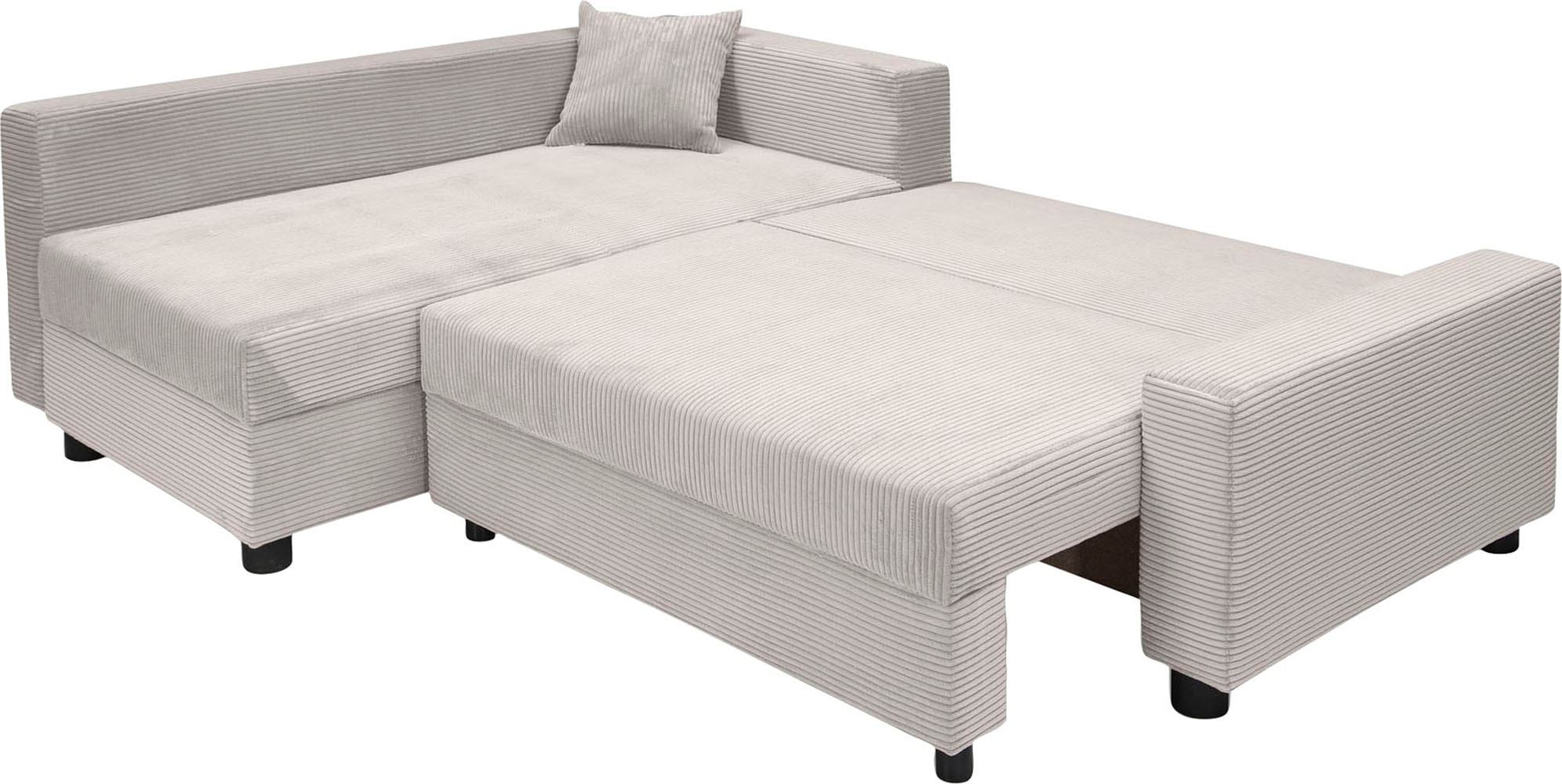 COLLECTION AB Ecksofa »Parma L-Form«, mit Schlaffunktion und Bettkasten, inklusive Kissen, Bonellfederkern