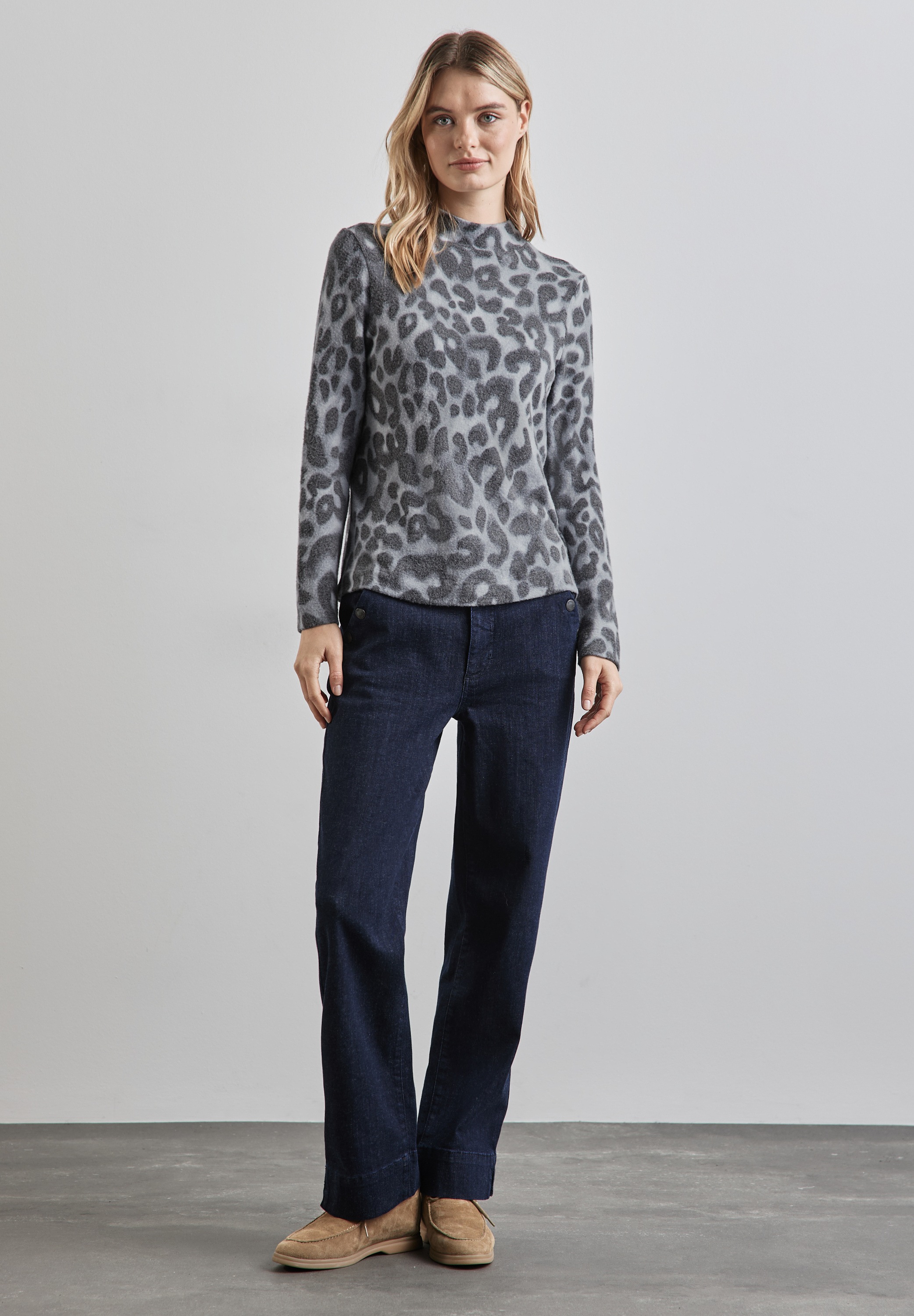 STREET ONE Langarmshirt, mit Leomuster