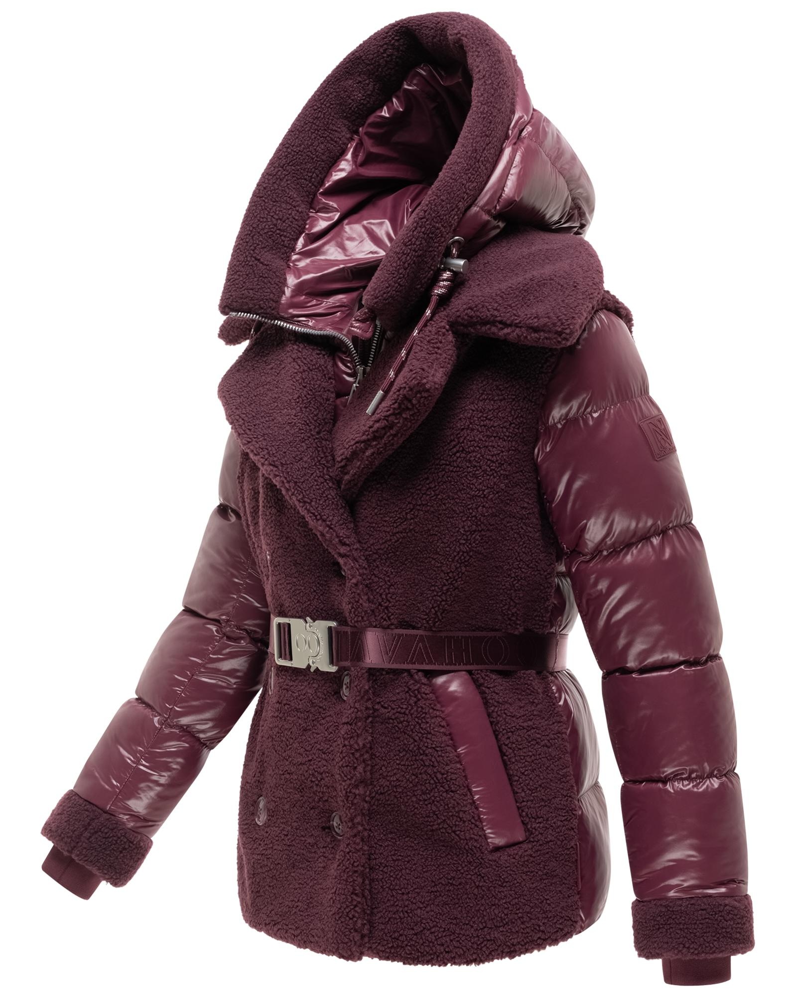 Navahoo Winterjacke »Kuschelhäschen 14« mit Kapuze Warme Jacke im Teddy-Stepp-Materialmix mit Kapuze