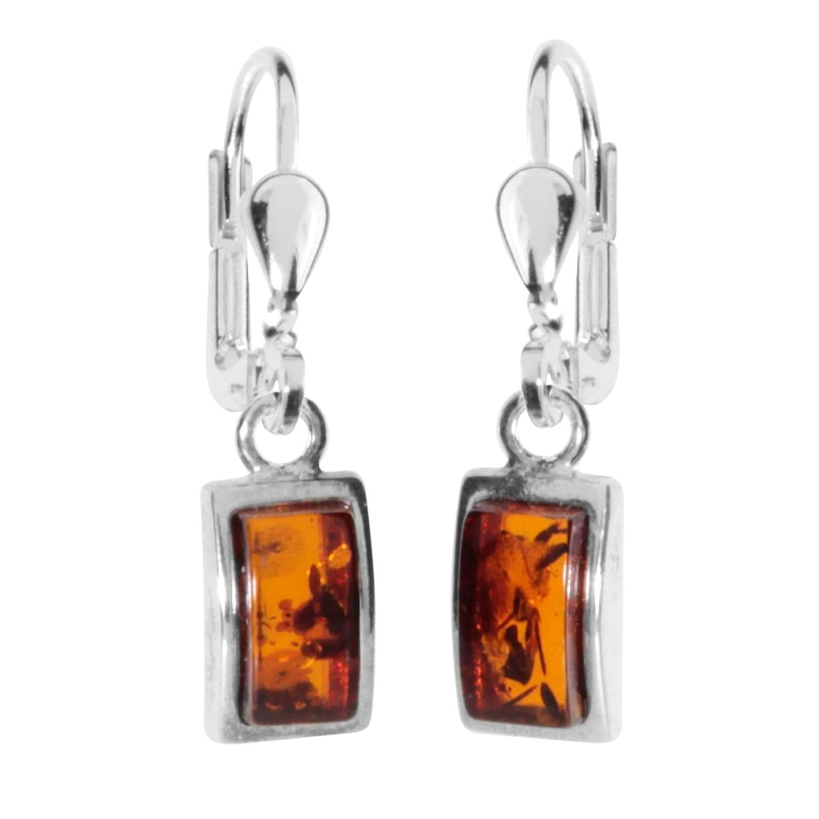 Ostsee-Schmuck Astrid 8x4 Earrings Silver 925 Amber Size 27