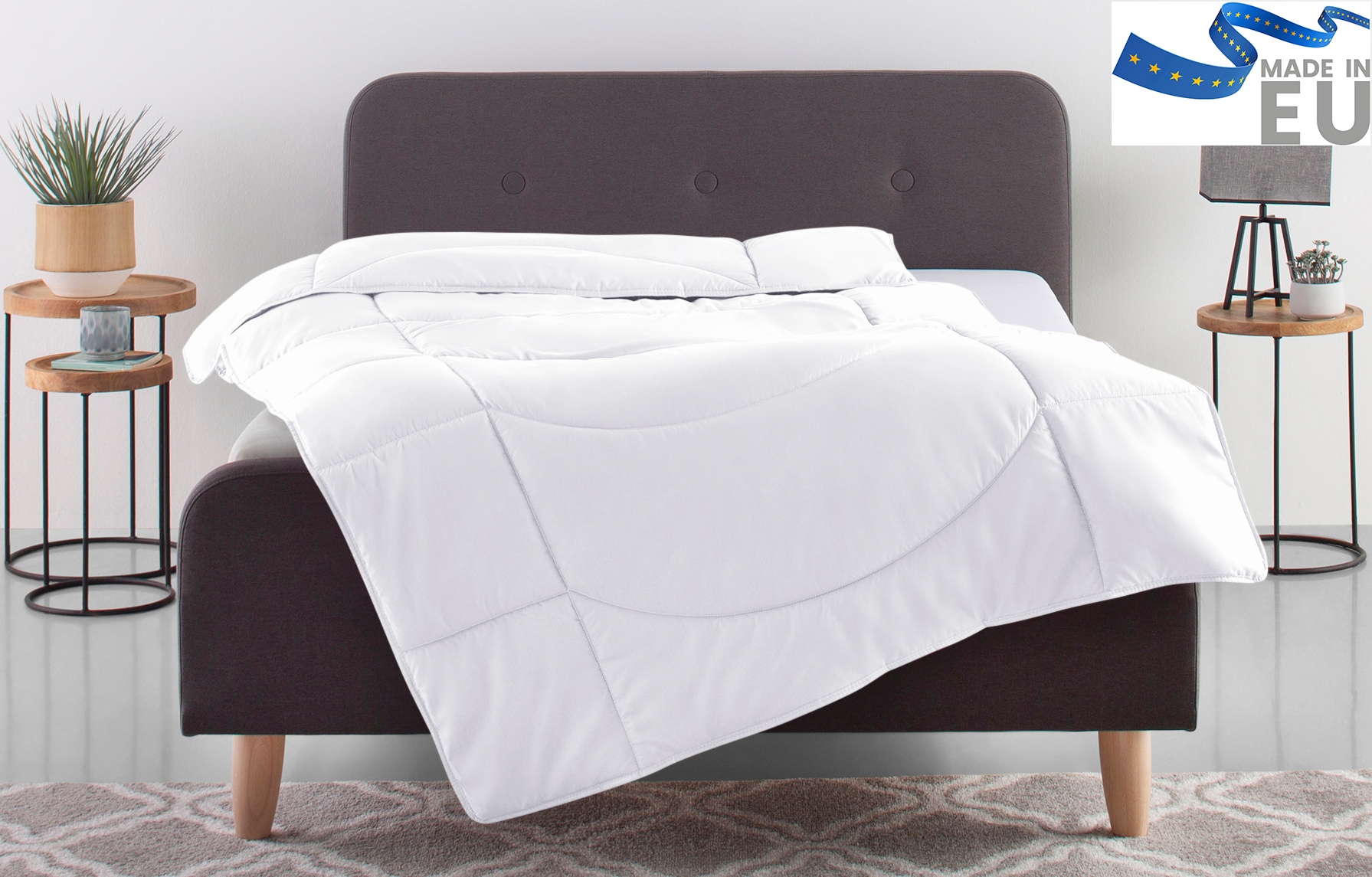OTTO home Microfaserbettdecke "Microlux, Bettdecke 135x200 cm und Übergrößen bis 240x220cm" warm Füllung Feuchtigkeitsregulierende 3D Klimafaser (Polyester) 1 Stk. tlg. fest versteppter Bezug - keine Bettwäsche nötig, Sommer, Winter