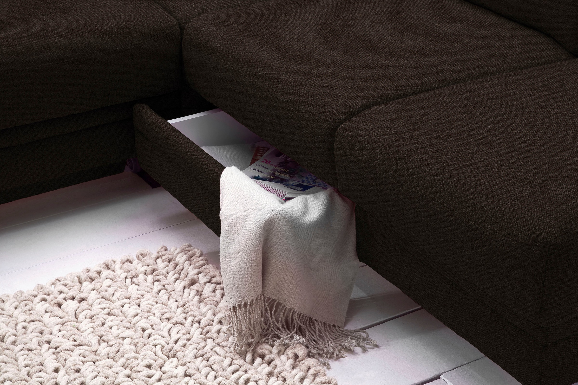 3C Carina Ecksofa »Korfu L-Form«, incl.- 1 Kopfstütze, wahlweise mit Schlafunktion und Stauraum