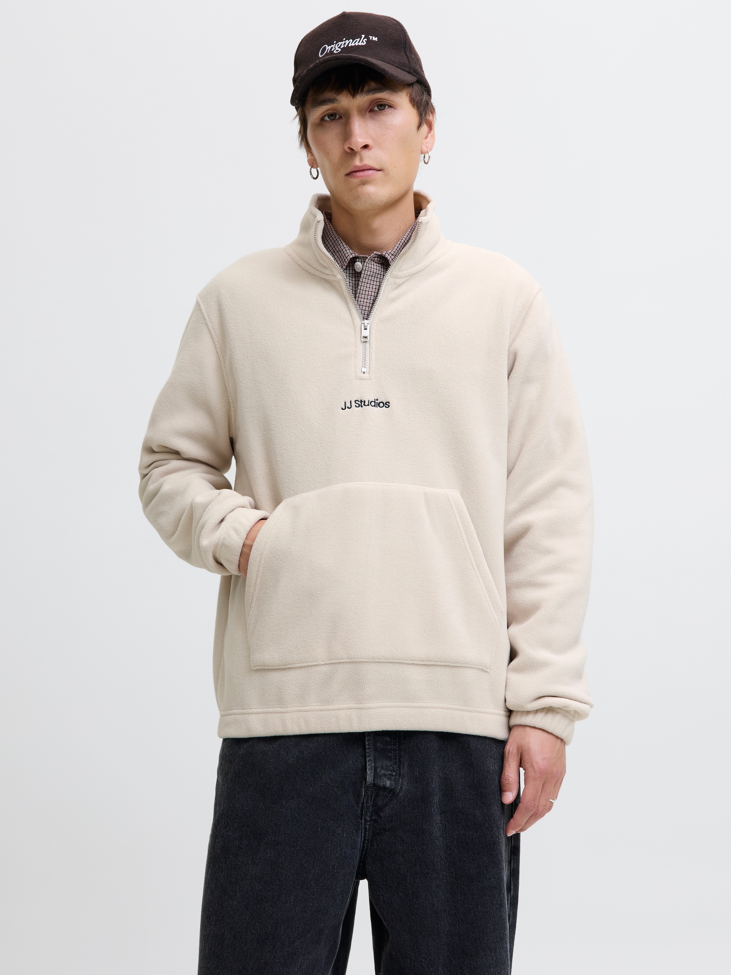Jack & Jones Fleecepullover "JJSOHO HALFZIP FLEECE", Kunstfaser, relaxed fit