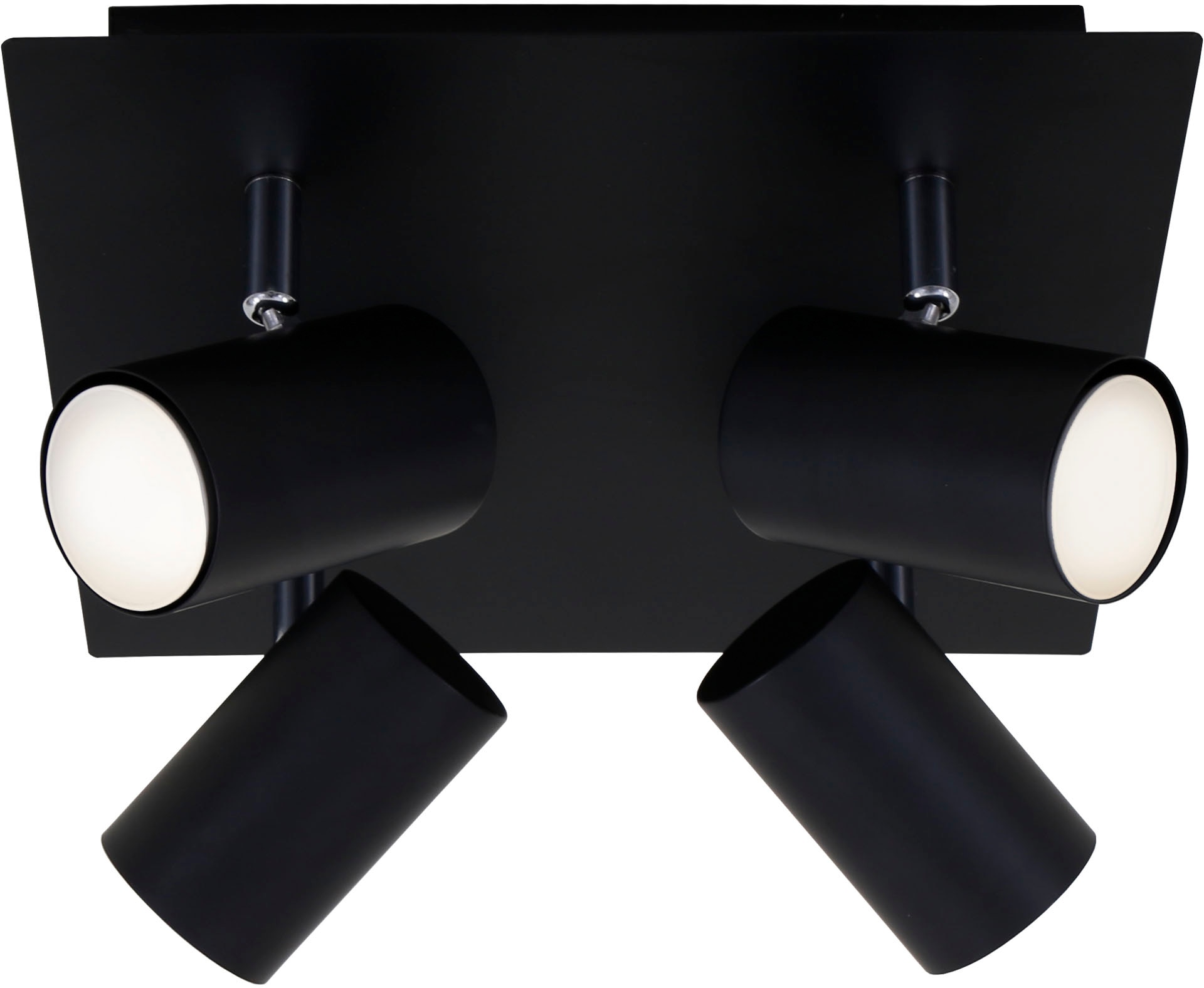 Briloner Leuchten LED Deckenspots »2857045 Run«, Leuchtmittel GU10 | Leuchtmittel wechselbar, Deckenlampe, 26,5x26,5x12,3cm, Schwarz, max.40W, GU10, Wohnzimmer