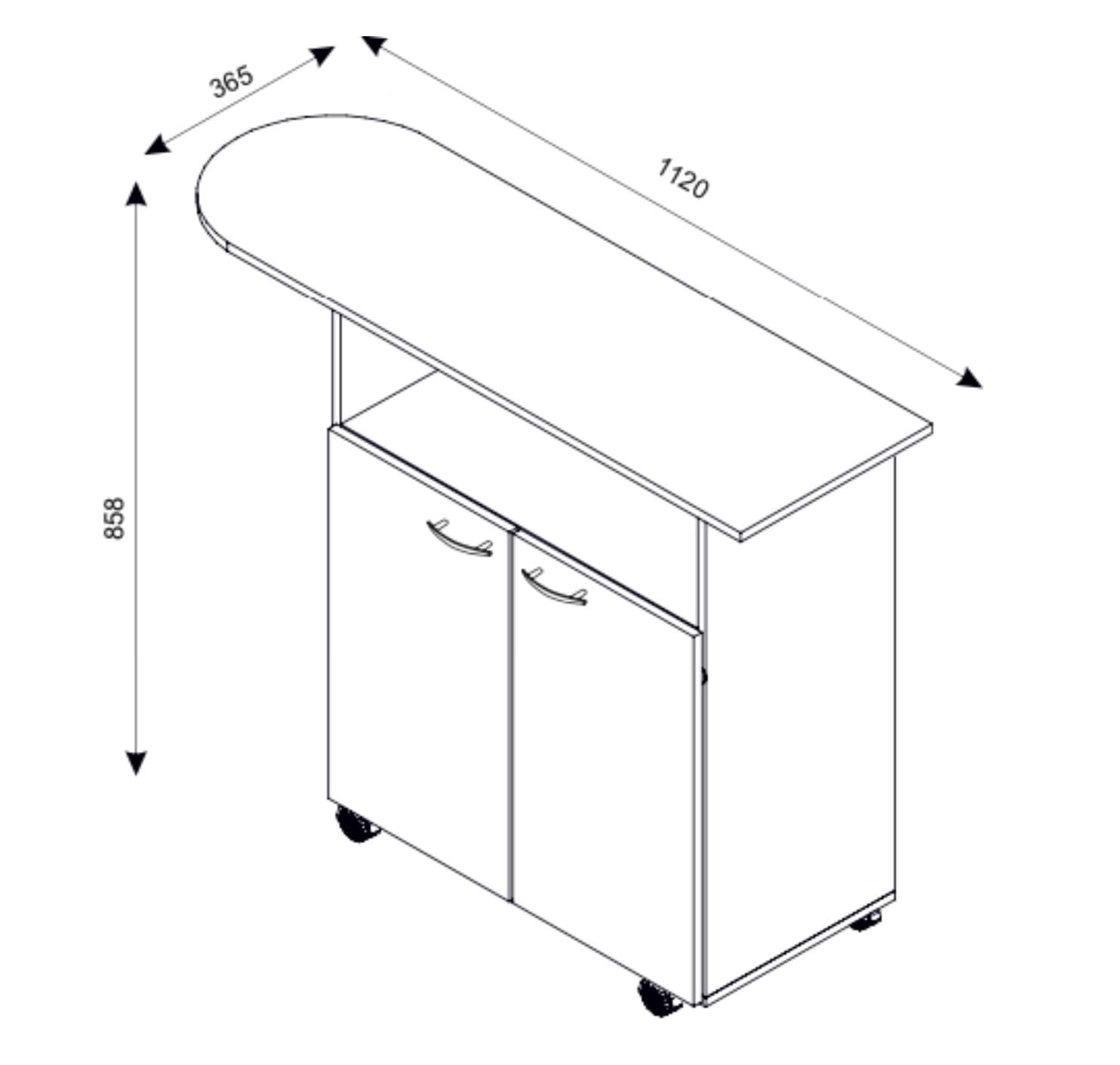 VCM Kommode »VCM Holz Kommode | Bügelbrett | Sideboard | Bügelschrank | Maße ca. H. 86 x B. 112 x T. 37 cm - Bigilo«, (VCM Bigilo)