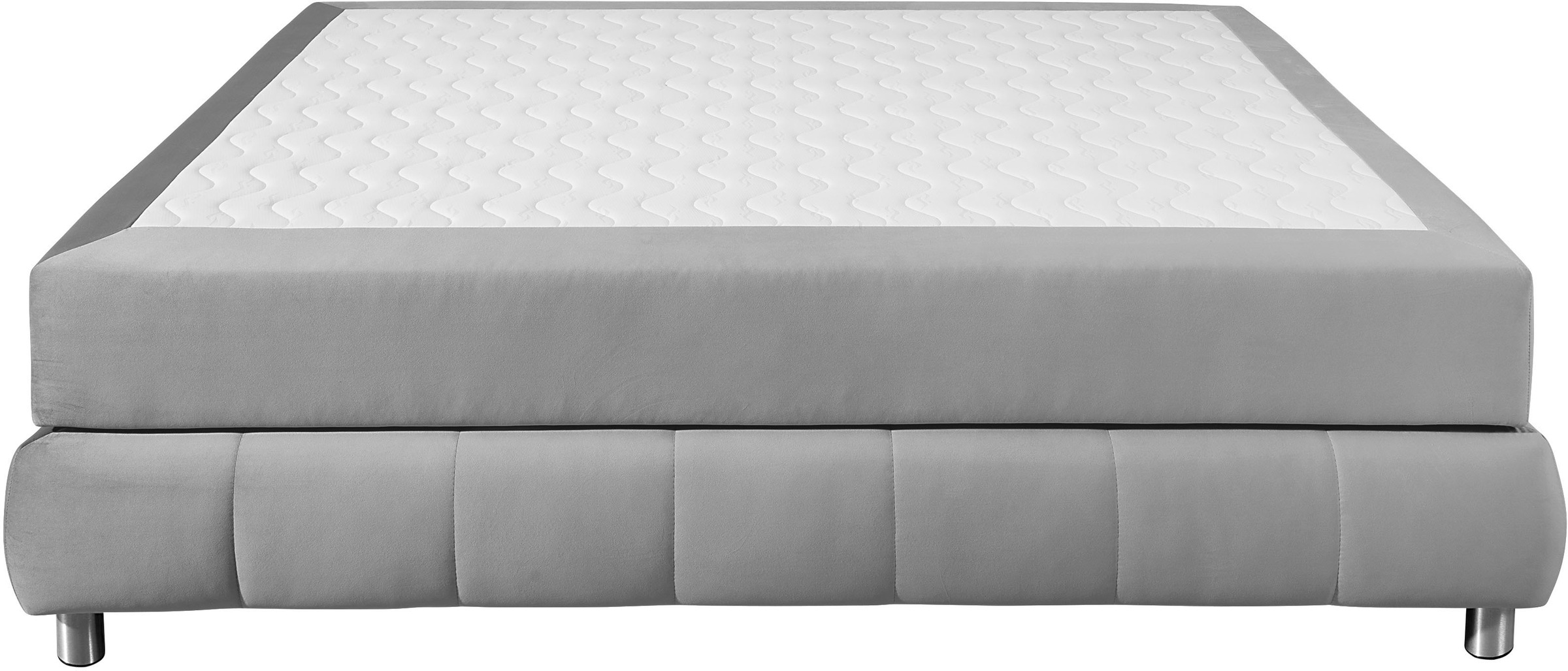 Boxspringbett HOME AFFAIRE "Salo", grau (hellgrau), B:146cm L:206cm, Komplettbetten, Boxspringbett, Ohne Kopfteil, inkl. Topper, auch in Überlänge 220 cm 3