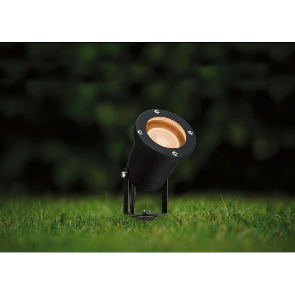 Paulmann LED Gartenstrahler »IP65 rund 92mm 2200K 4,3W 320lm 230V 38-38° Schwarz Metall«, 1 flammig-flammig