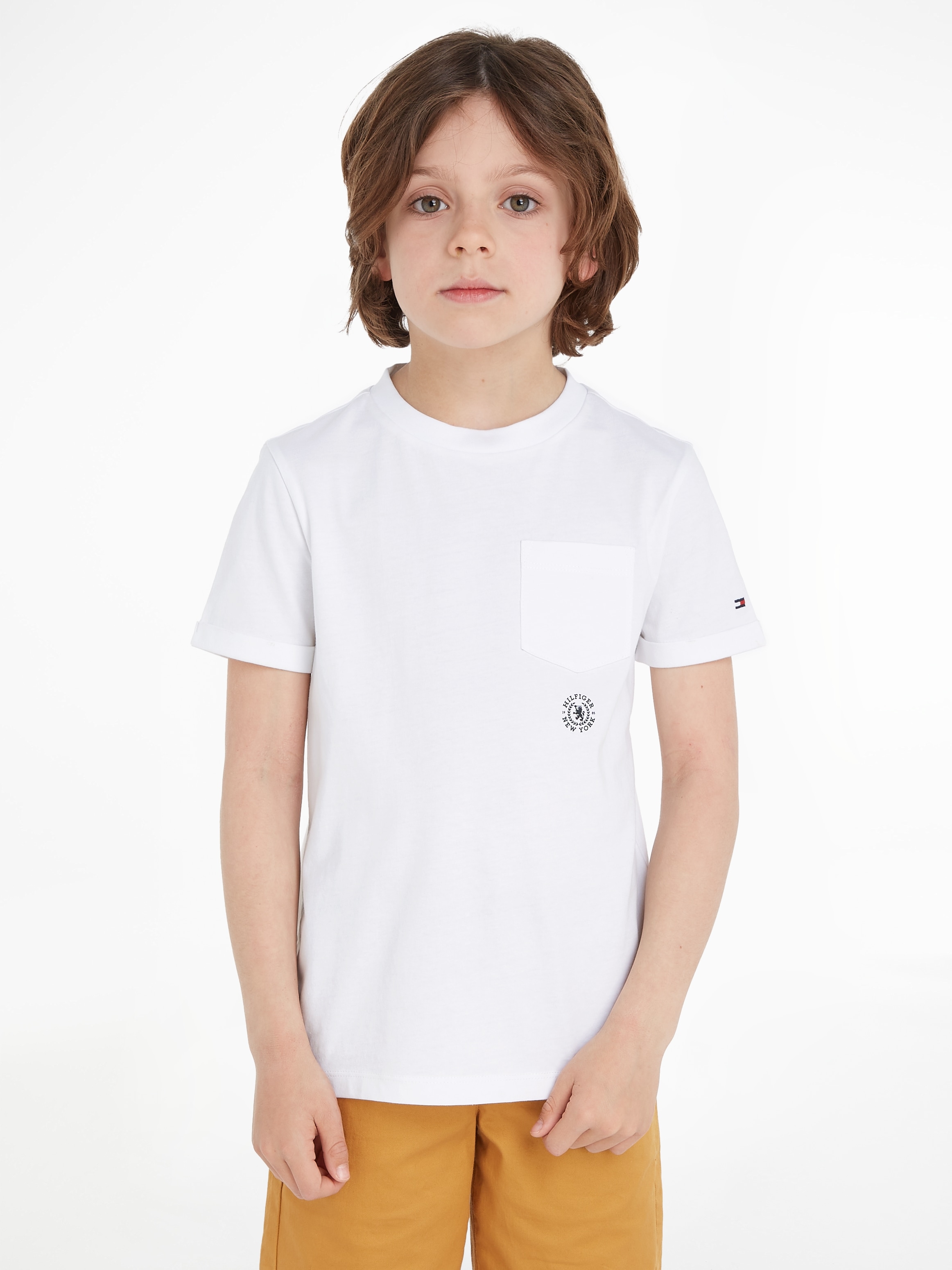 Tommy Hilfiger T-Shirt »CREST LOGO mit | kaufen S/S«, TEE POCKET BAUR Brusttasche