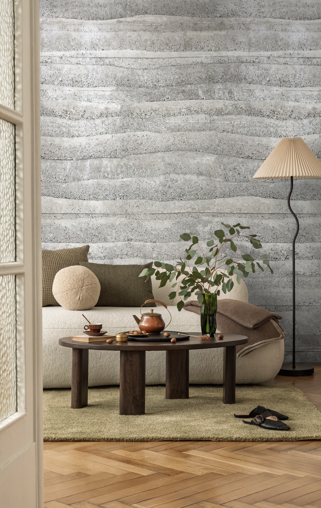 living walls Vliestapete »Vibes & Styles Stratora – Concrete Layers Fototapete« urban leicht strukturiert Steinstruktur mit sanften Linien und natürlicher Tiefenwirkung