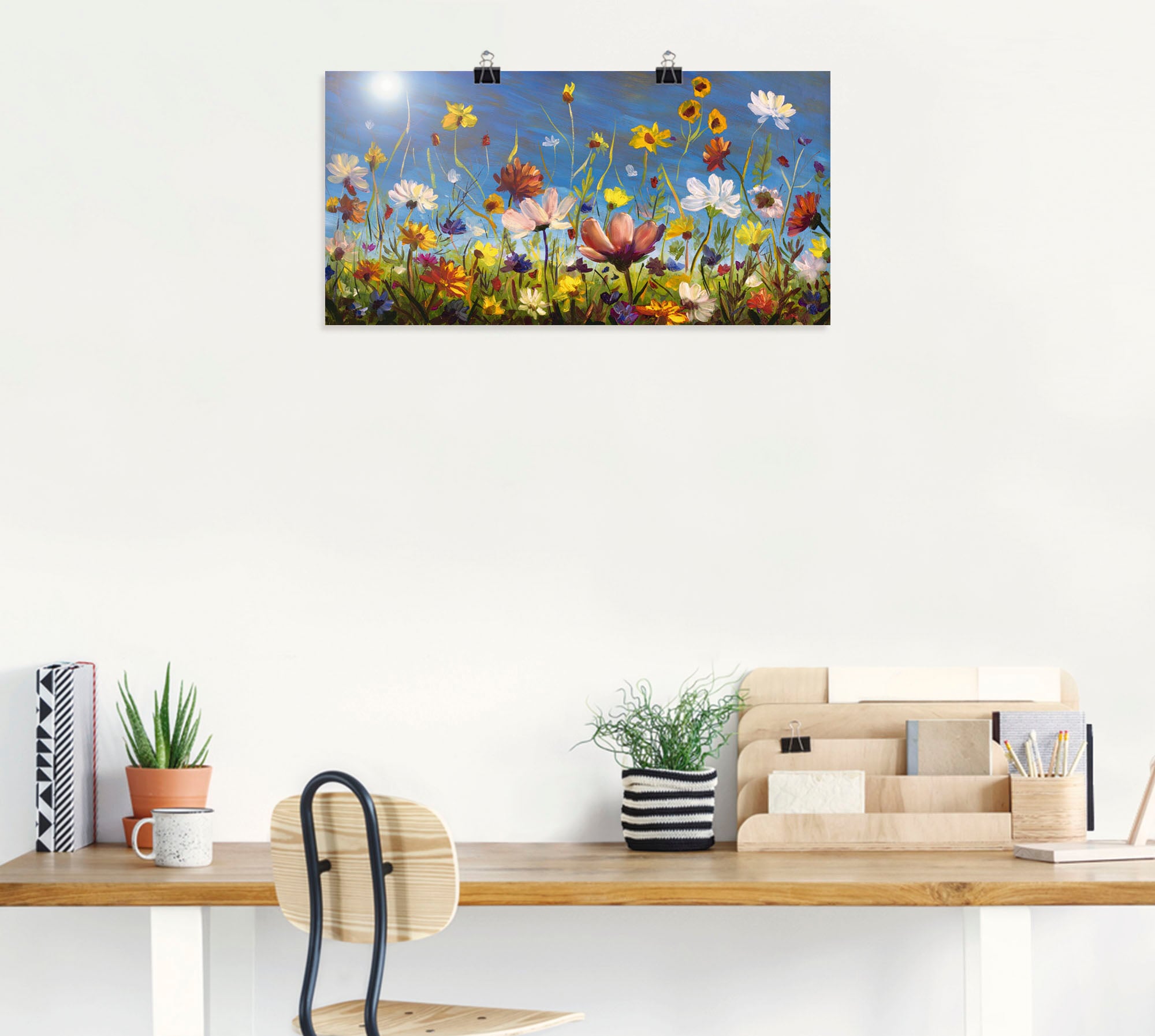 Artland Wandbild »Wildblumenwiese blauer Himmel«, Blumenwiese, (1 St.) |  BAUR