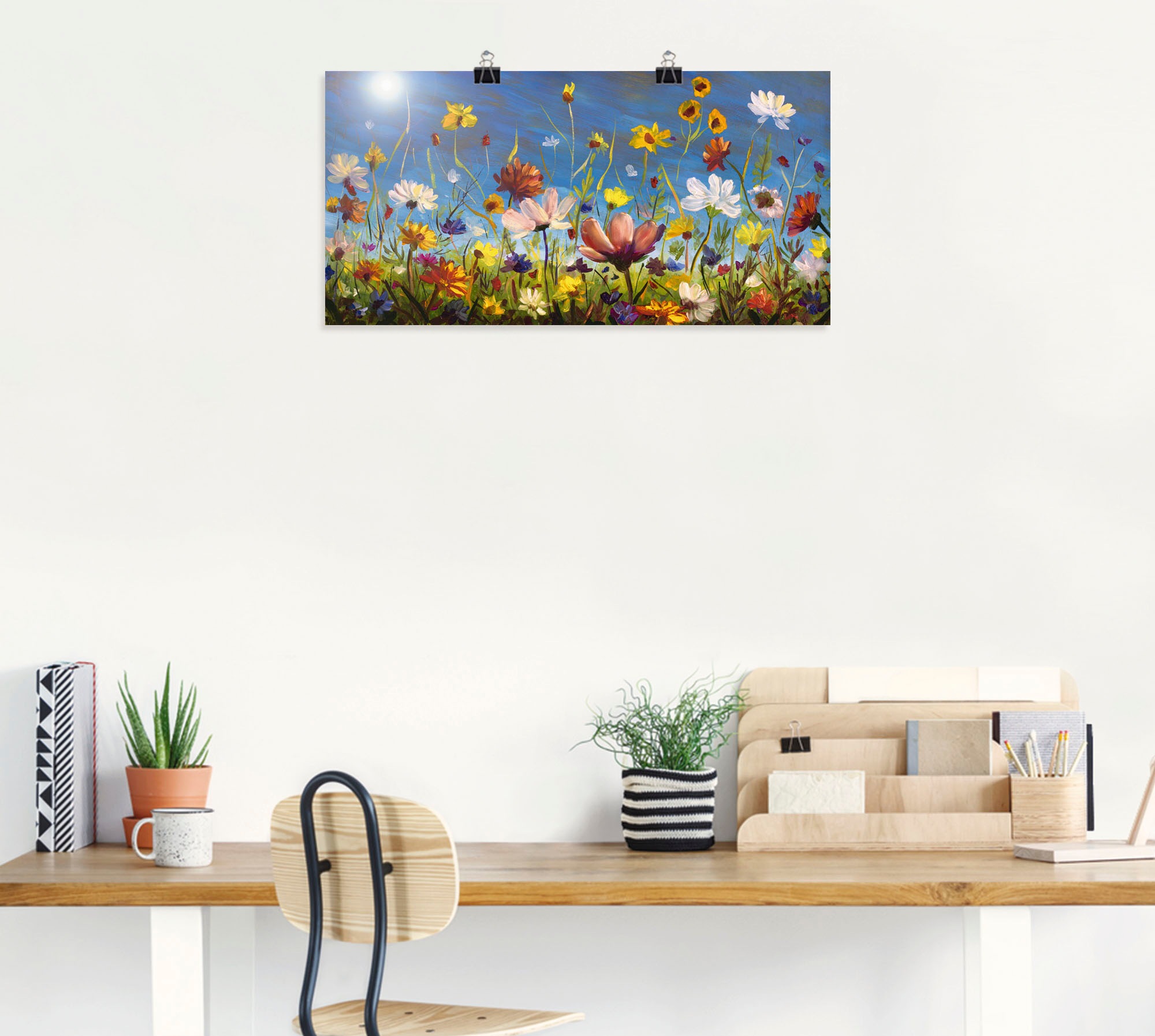 Thumbnail - Artland Wandbild "Wildblumenwiese blauer Himmel" Blumenwiese 1 Stk. tlg. als Alubild, Outdoorbild, Leinwandbild, Poster,...