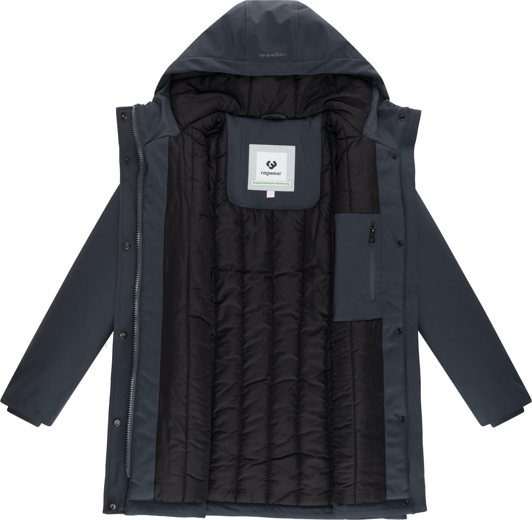 Ragwear Softshellmantel »Navanuti« Wasserdichter Übergangsmantel mit Kapuze