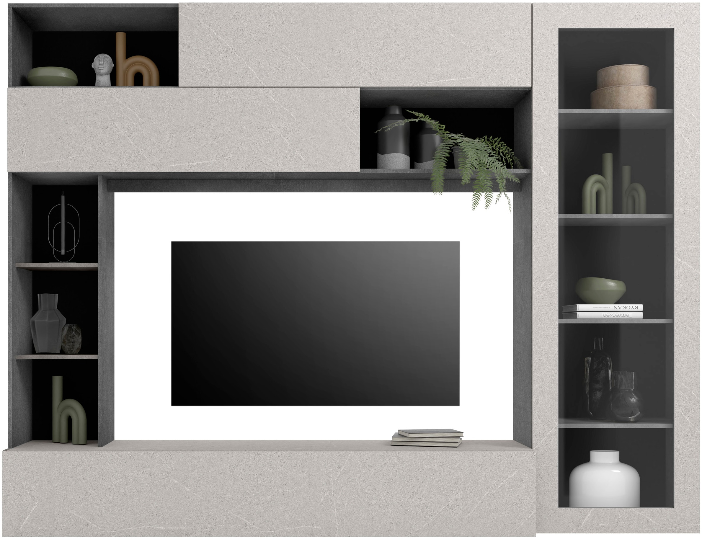 INOSIGN Wohnwand "PRATO, Breite 272 cm, Höhe 210 cm, Kompakt-Wohnwand," günstig online kaufen