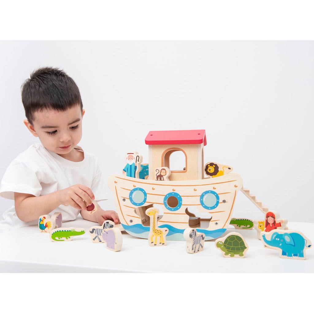 New Classic Toys® Steckspielzeug »Holzspielzeug, Formensortierpiel Arche Noah«