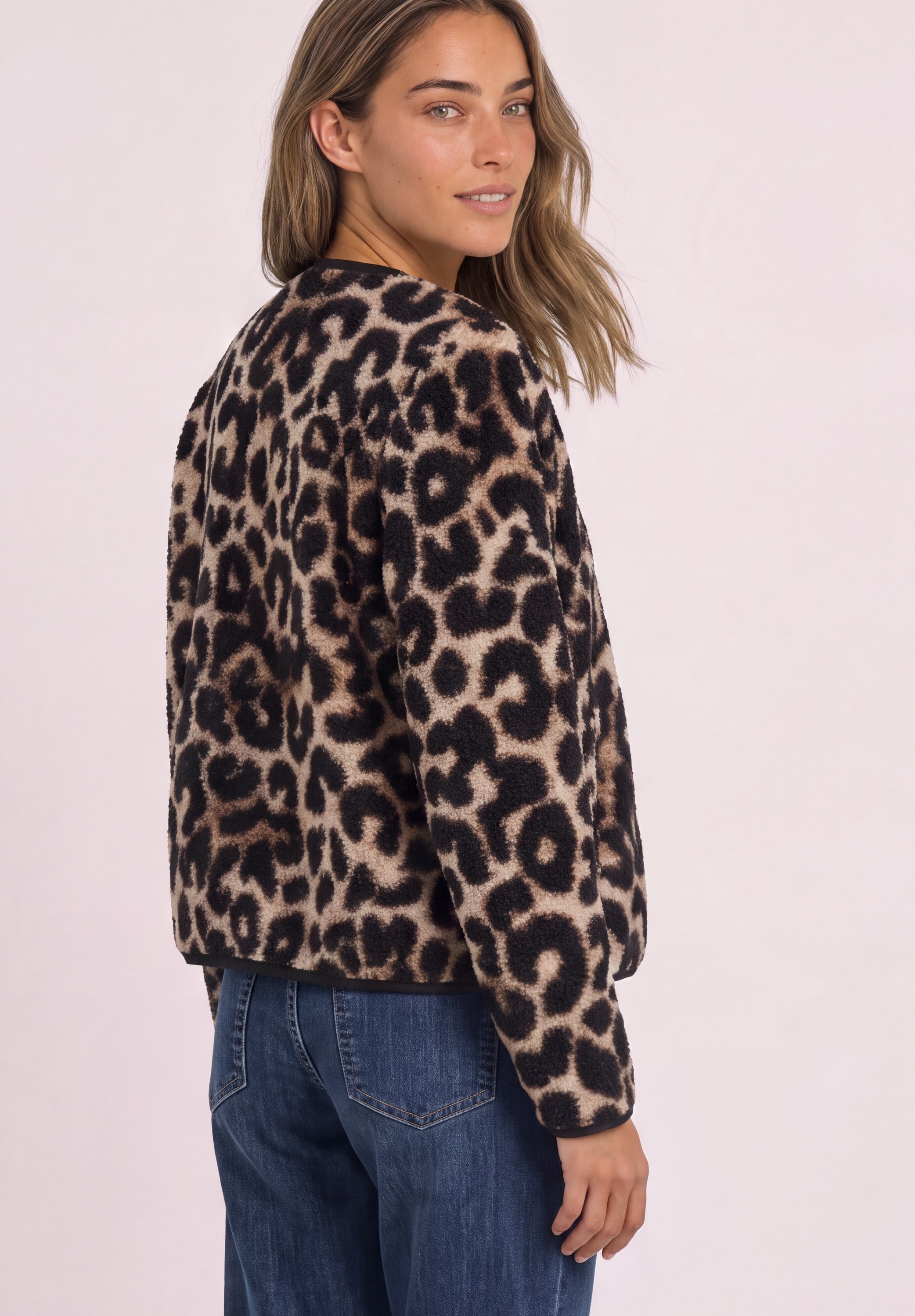 STREET ONE Fellimitatjacke ohne Kapuze mit allover Print