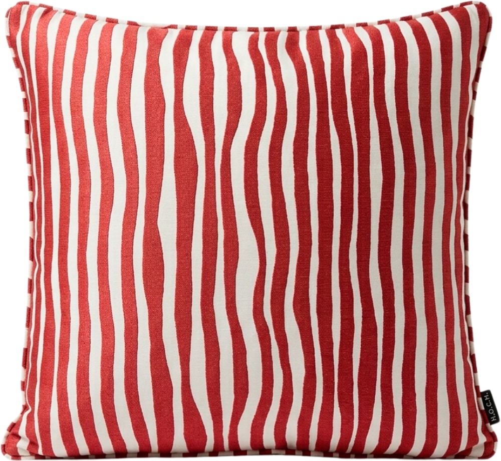 "Dekokissen H.O.C.K. ""H.O.C.K. Riazza"", rot (burgunder, gestreift), B:50cm H:10cm L:50cm, Baumwolle, Polyester, Dekokissen_Sitzkissen_Kissenhüllen"