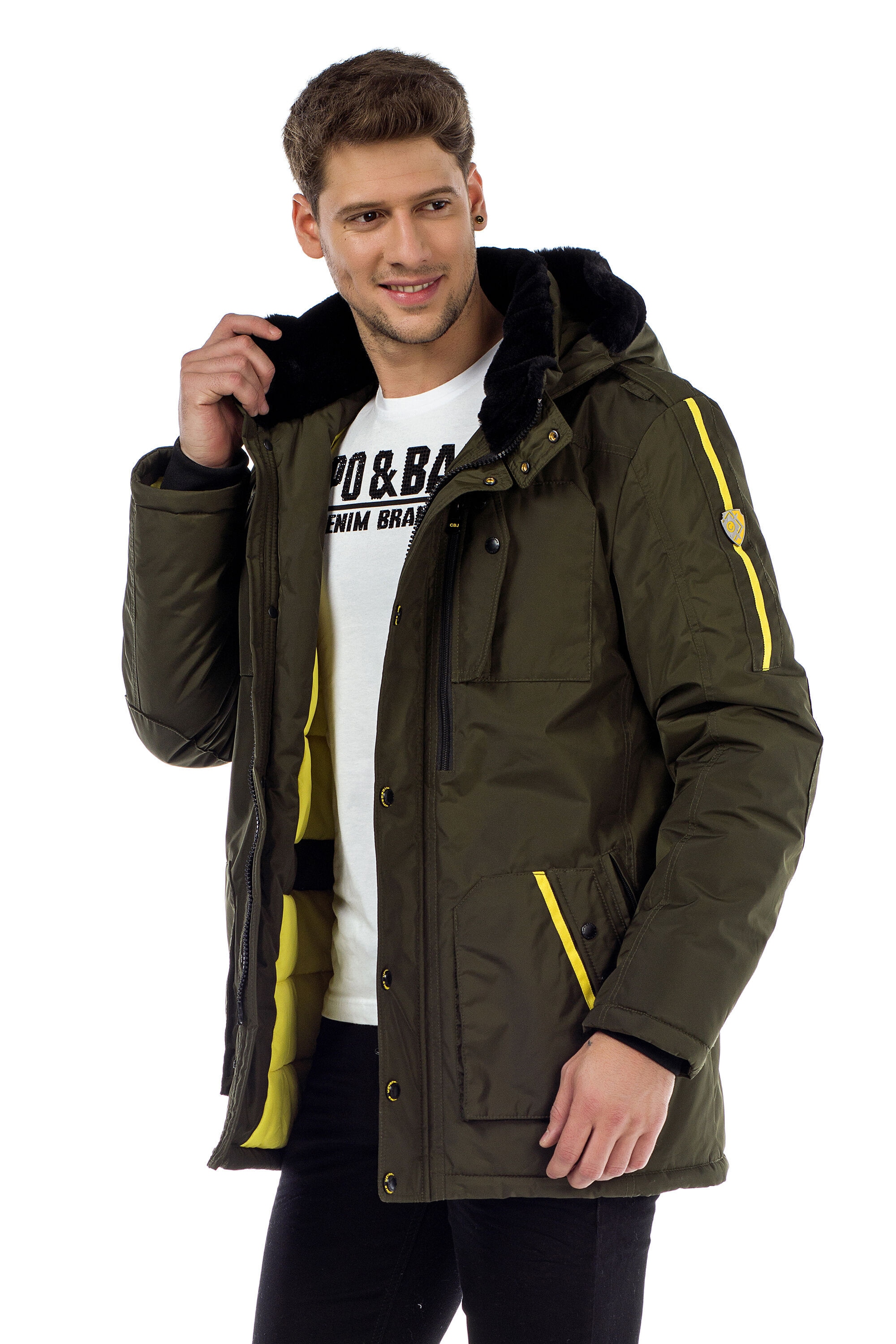 Cipo & Baxx Parka »Jacke«, mit Kapuze, in Regular-Fit, CM-130