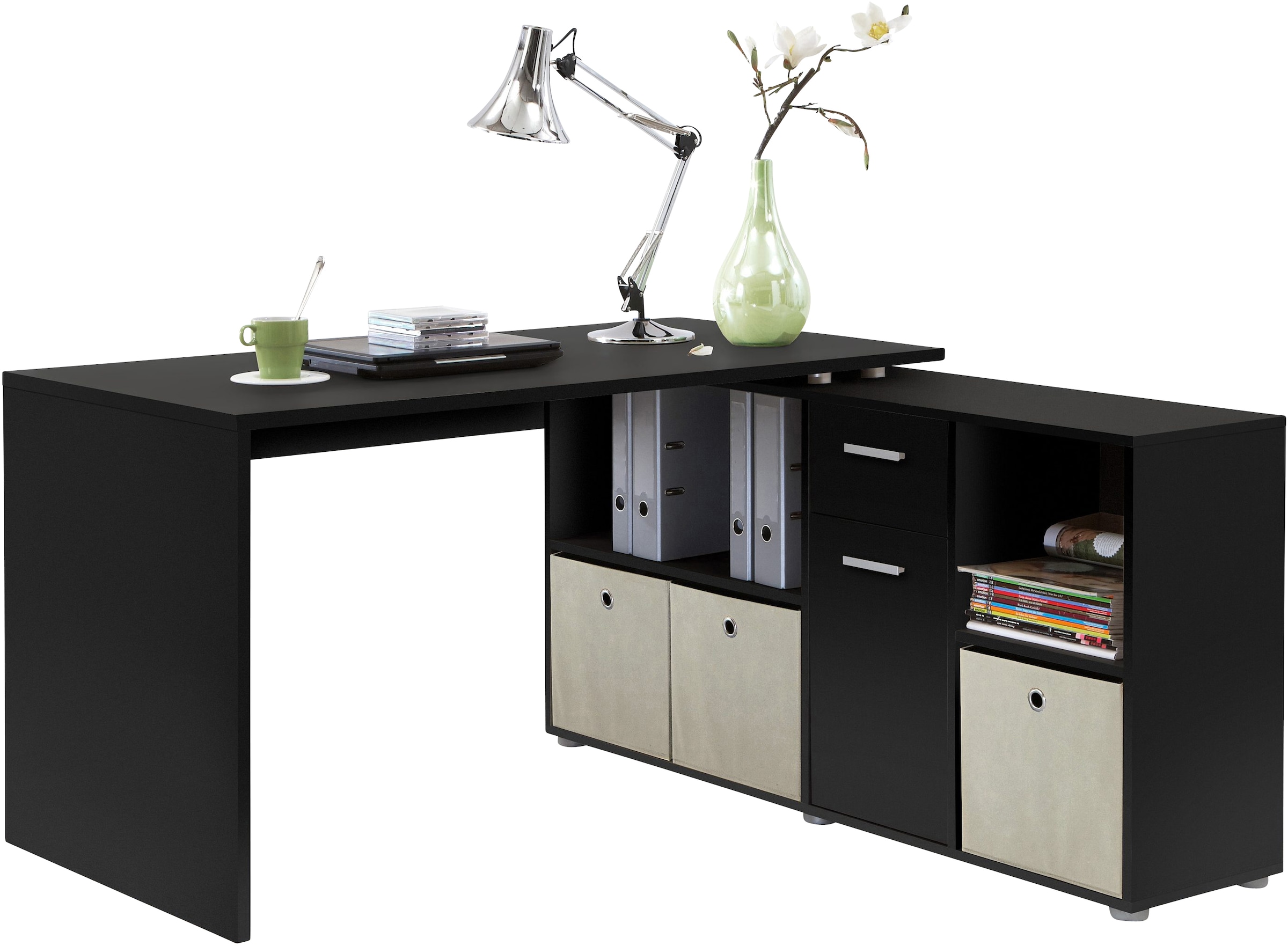 FMD Eckschreibtisch "Lexo", Schreibtisch/Sideboard viel Stauraum, beidseiti günstig online kaufen