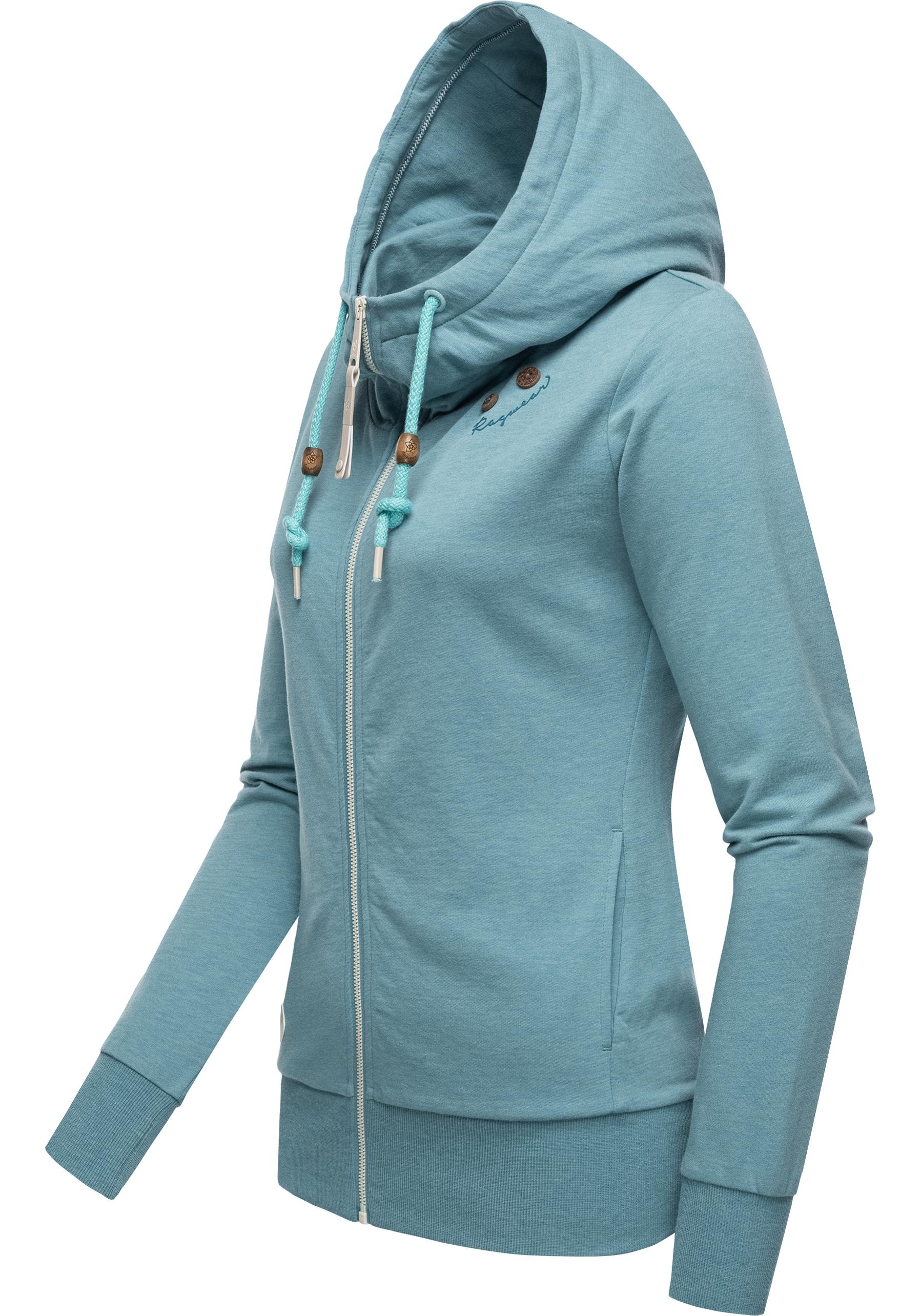 Ragwear Kapuzensweatjacke »Paya Intl.«, sportlicher Damen Kapuzensweater mit Kordeln