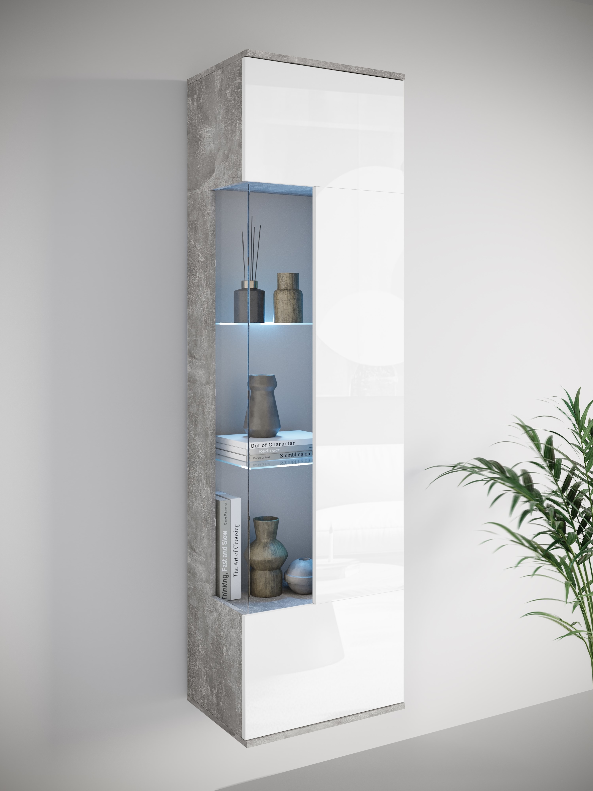 INOSIGN Vitrine »Kenia, stehend und hängend, Türanschlag wechselbar«, (1 St.), Vitrineschrank mit Glastüren 160 cm Höhe