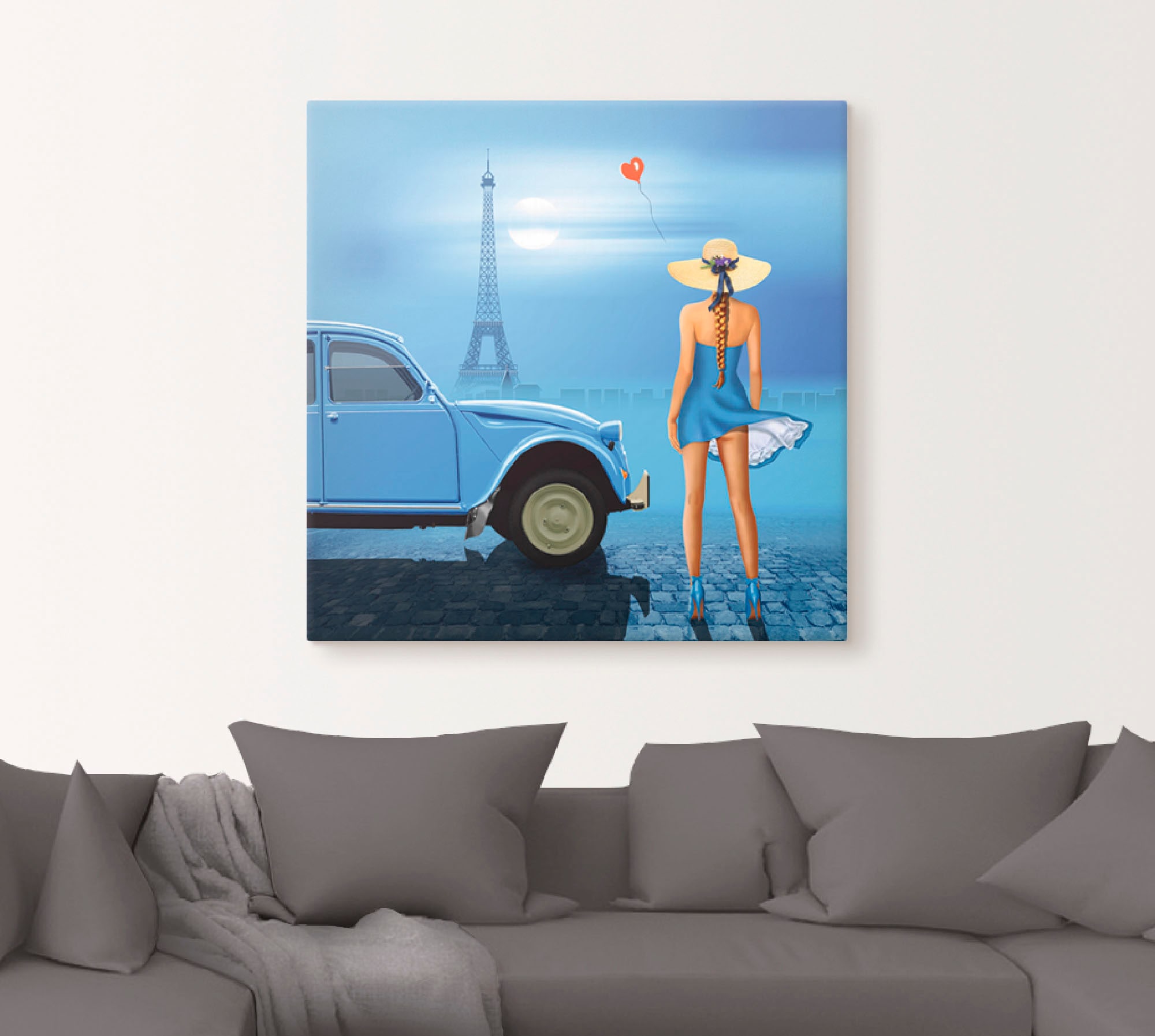 Artland Leinwandbild »Französisch Blau«, Frau, (1 St.), auf Keilrahmen gespannt