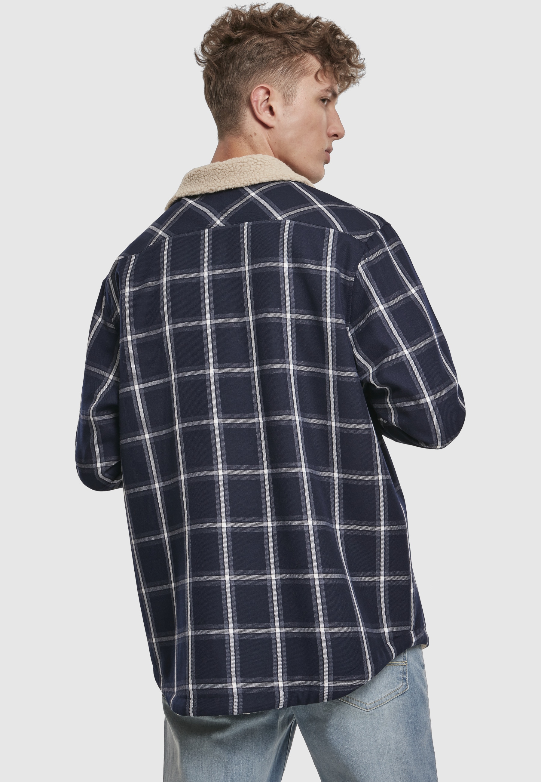 URBAN CLASSICS Kurzmantel »Urban Classics Herren Sherpa Lined Shirt Jacket«