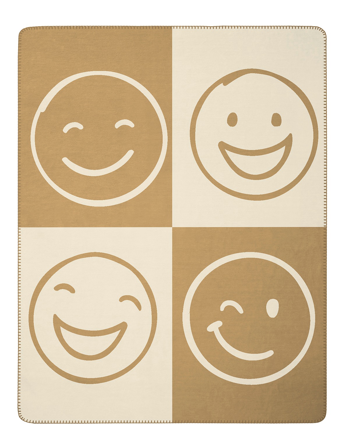 Biederlack Wohndecke "Emoji" mit Smiley, 70% Baumwolle/30% Polyacryl günstig online kaufen