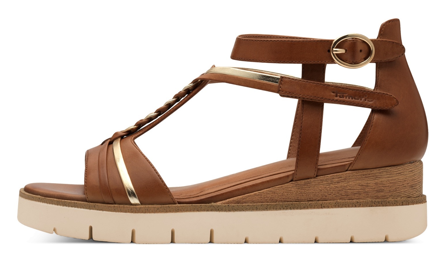 Tamaris Keilsandalette, Riemchensandale, Sommerschuh mit Flechtriemchen