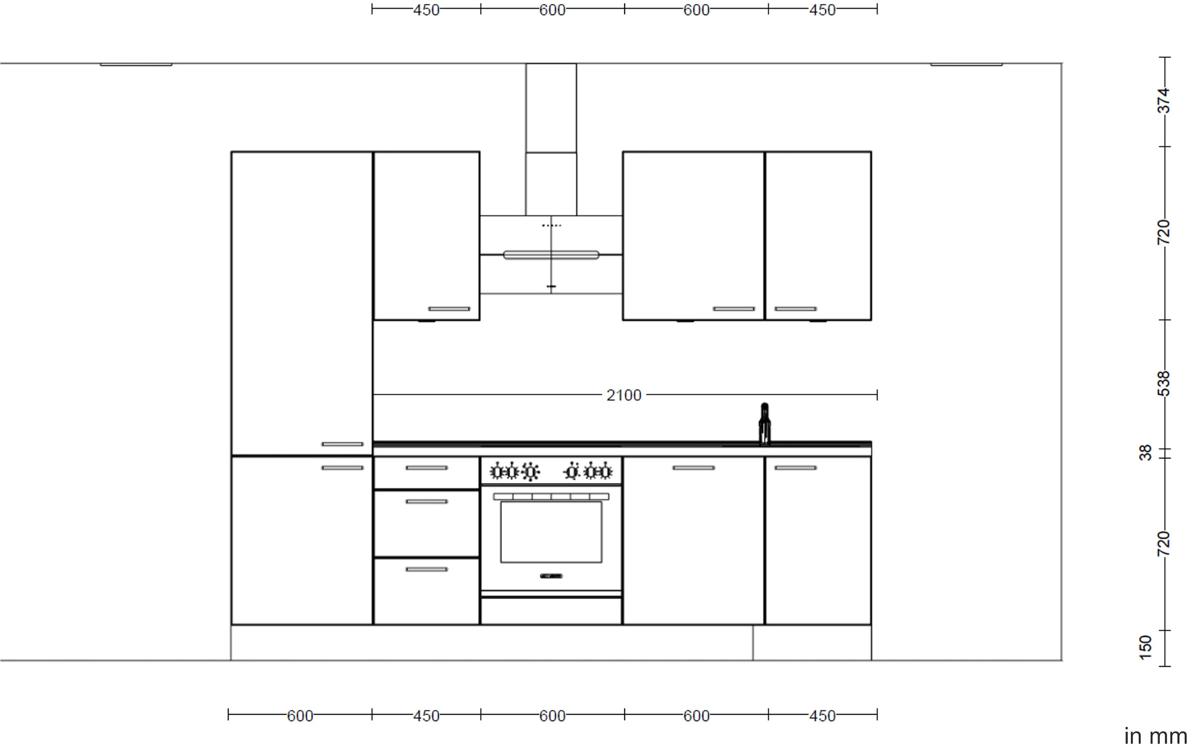 nobilia® Küchenzeile »"Laser II"«, vormontiert, Ausrichtung wählbar, Breite 270 cm, wahlw. mit E-Geräten