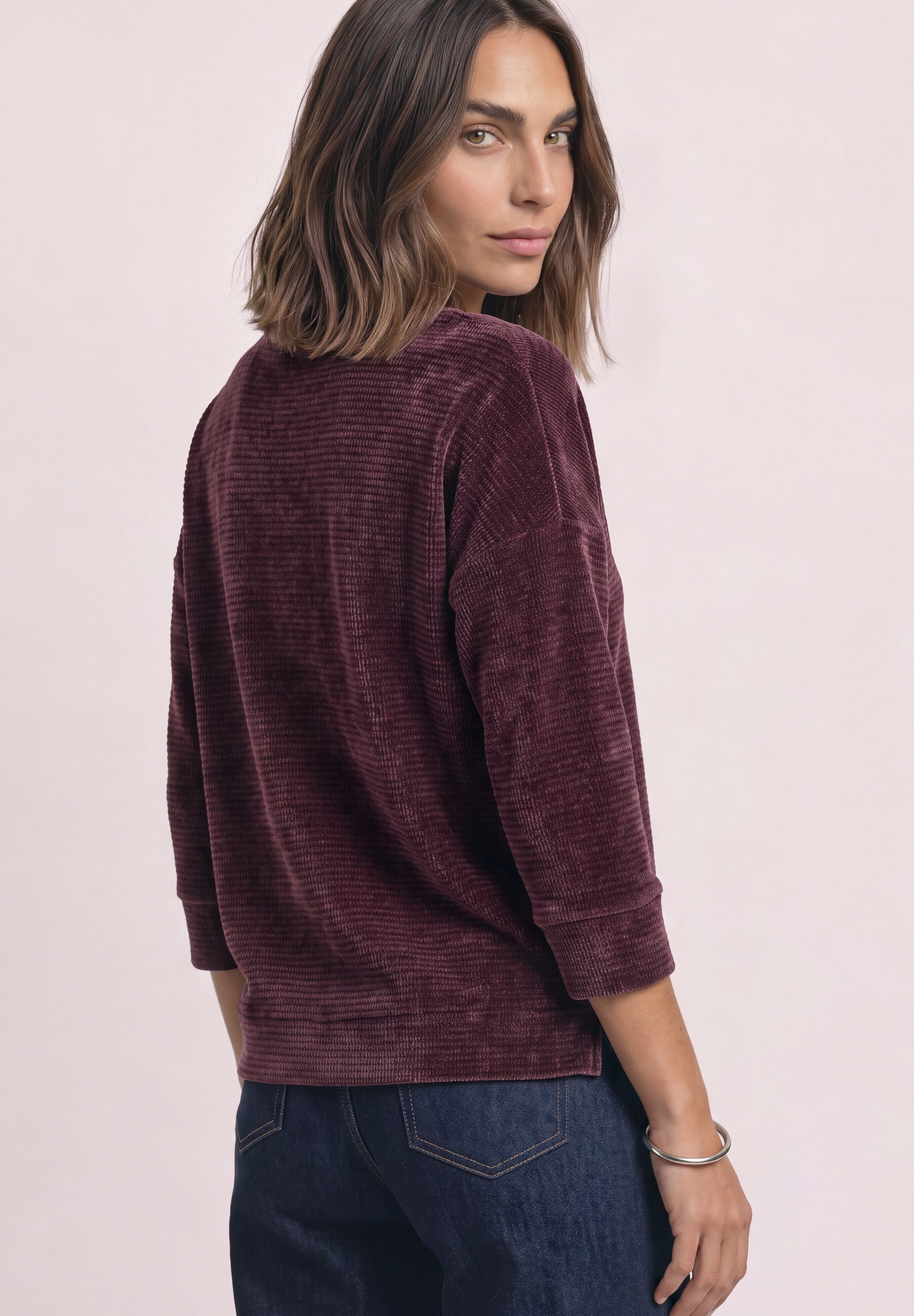STREET ONE 3/4-Arm-Shirt aus softem Materialmix