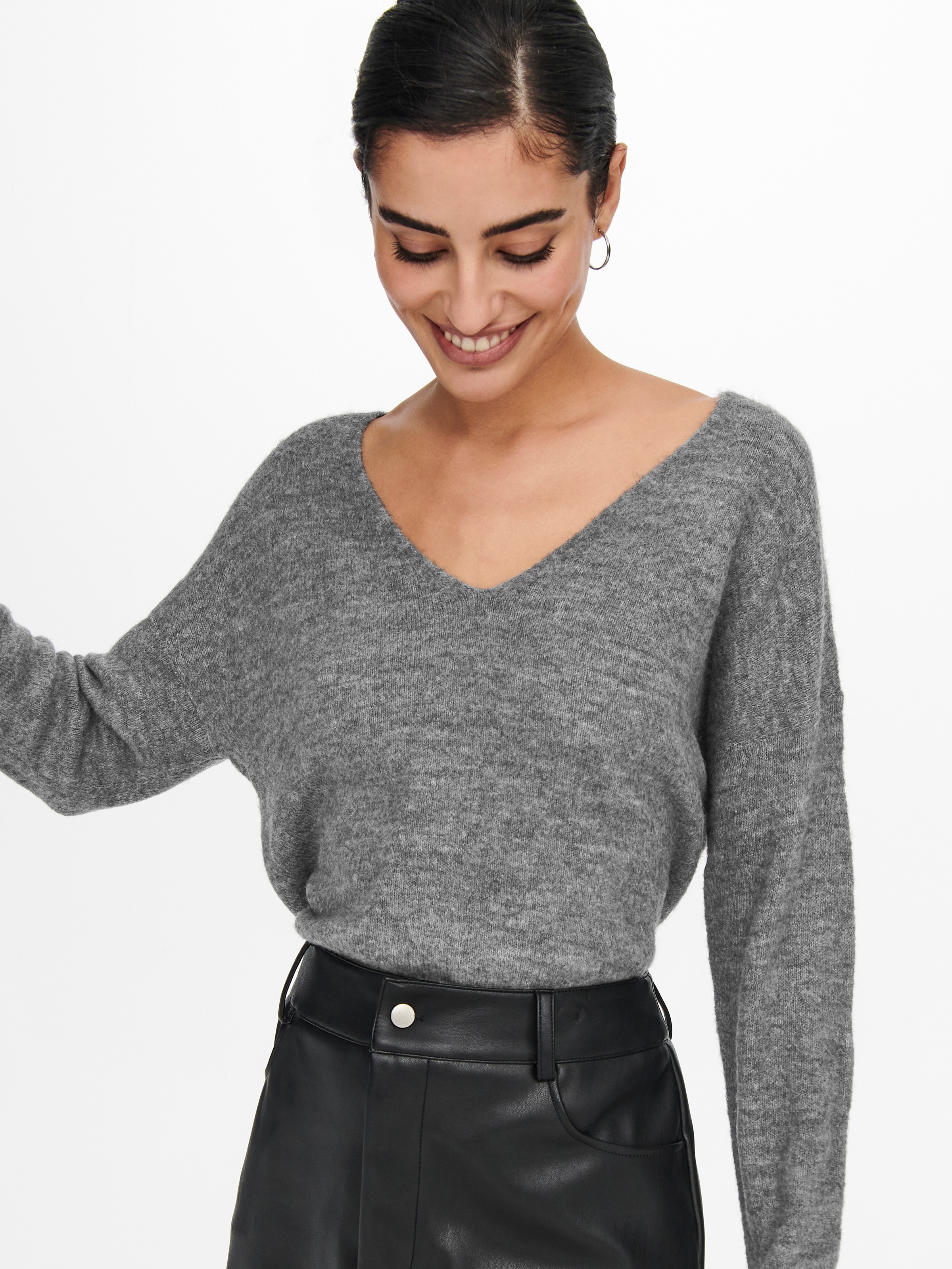 JDY V-Ausschnitt-Pullover "JDYELANORA L/S V-NECK PULLO. KNT NOOS", mit leic günstig online kaufen
