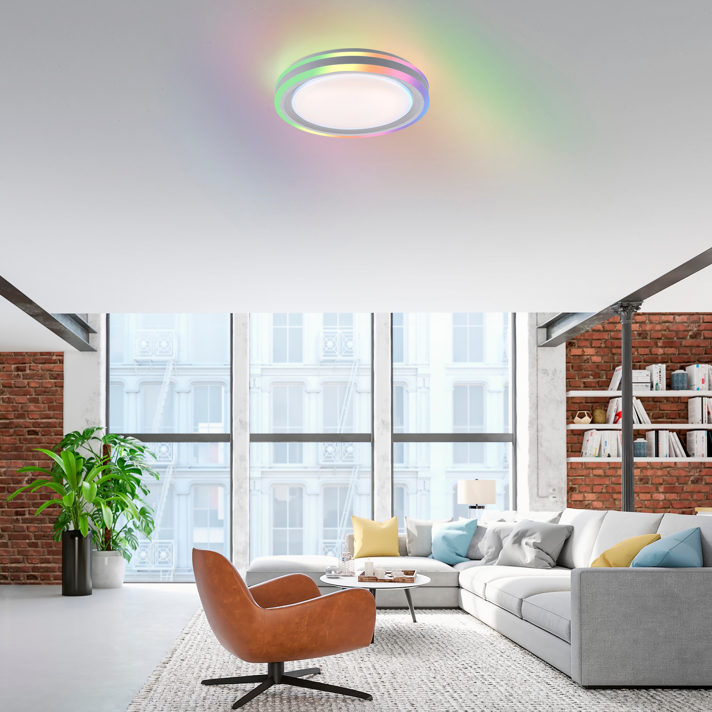 JUST LIGHT Deckenleuchte »SPHERIC«, 2 flammig, Leuchtmittel LED-Board-LED-Board | LED fest integriert-LED fest integriert, LED, CCT - über Fernbedienung, RGB-Rainbow, dimmbar über Fernbedienung