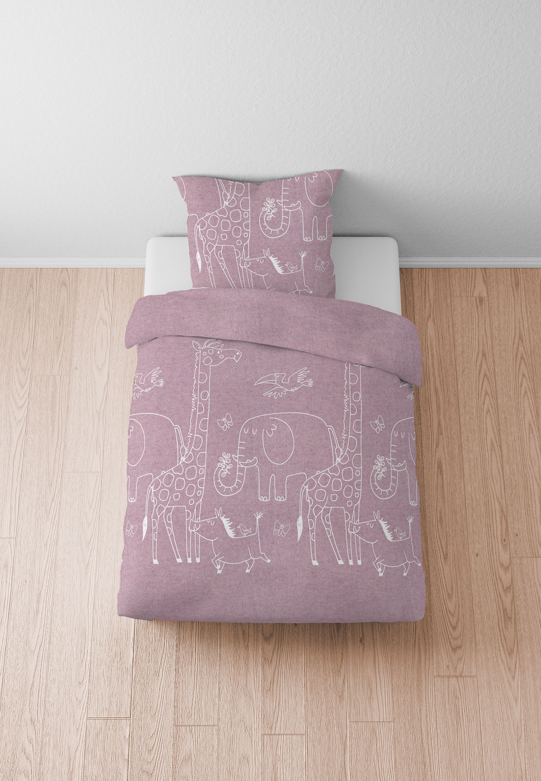 Biberna Kinderbettwäsche "0840520" 2 Stk. kuschelig warm, samtweich, Melang günstig online kaufen