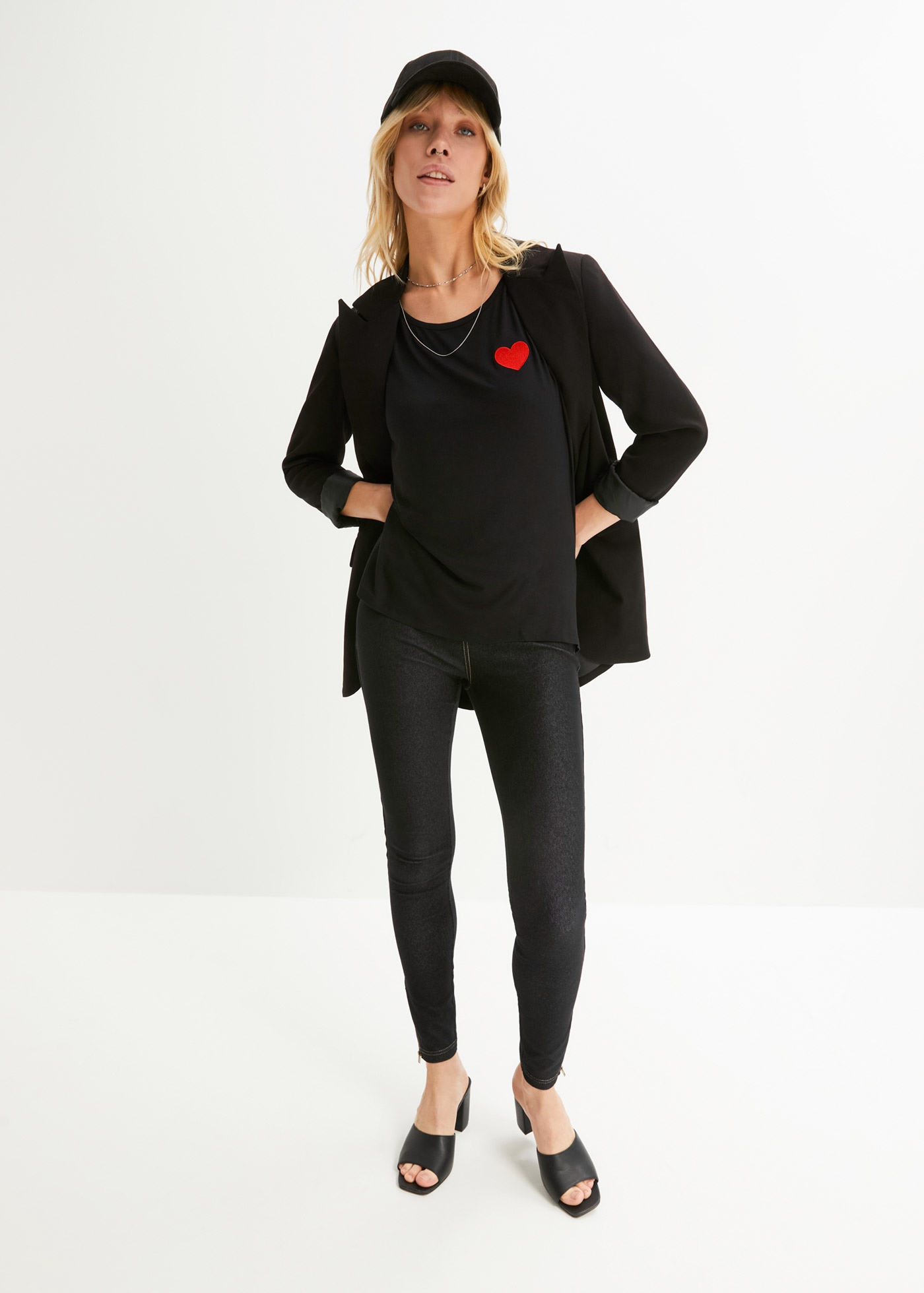 bonprix Vokuhila-Shirt »Vokuhila-Shirt aus fließendem Viskosemix« lockere Passform, Rundhals-Ausschnitt, aus Viskosemix, Casual Stil