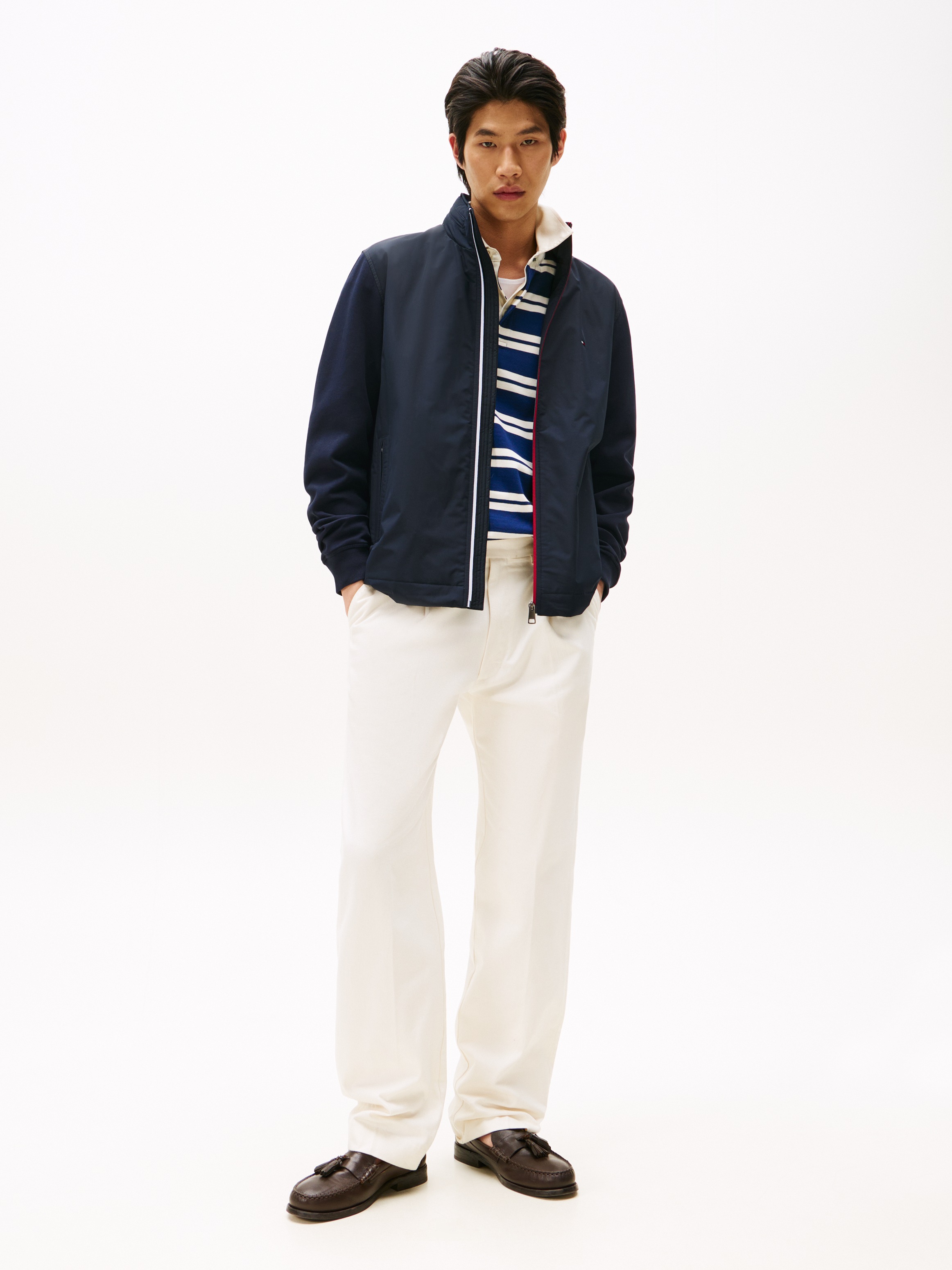 Tommy Hilfiger Blouson "MIX MEDIA HARRINGTON", Kontrast-Struktur an Ärmeln günstig online kaufen