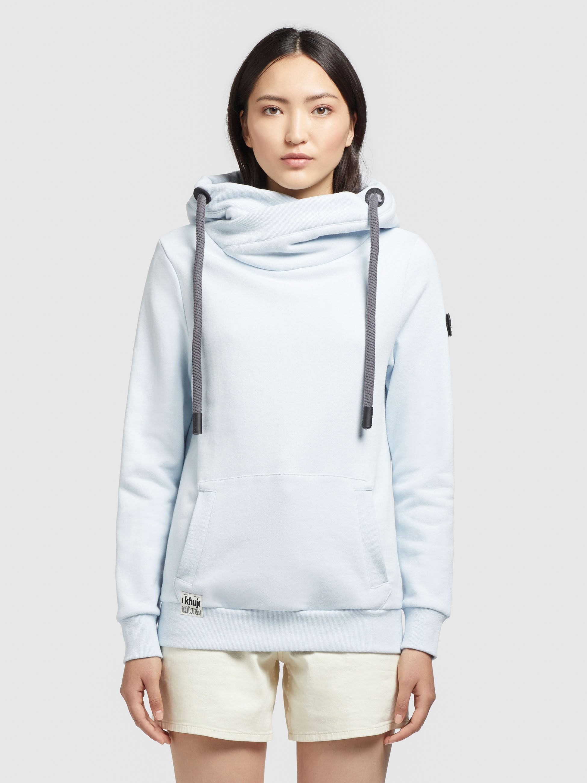 khujo Hoodie »RHABEA«, mit Kapuze in Wickeloptik und Kordelzug