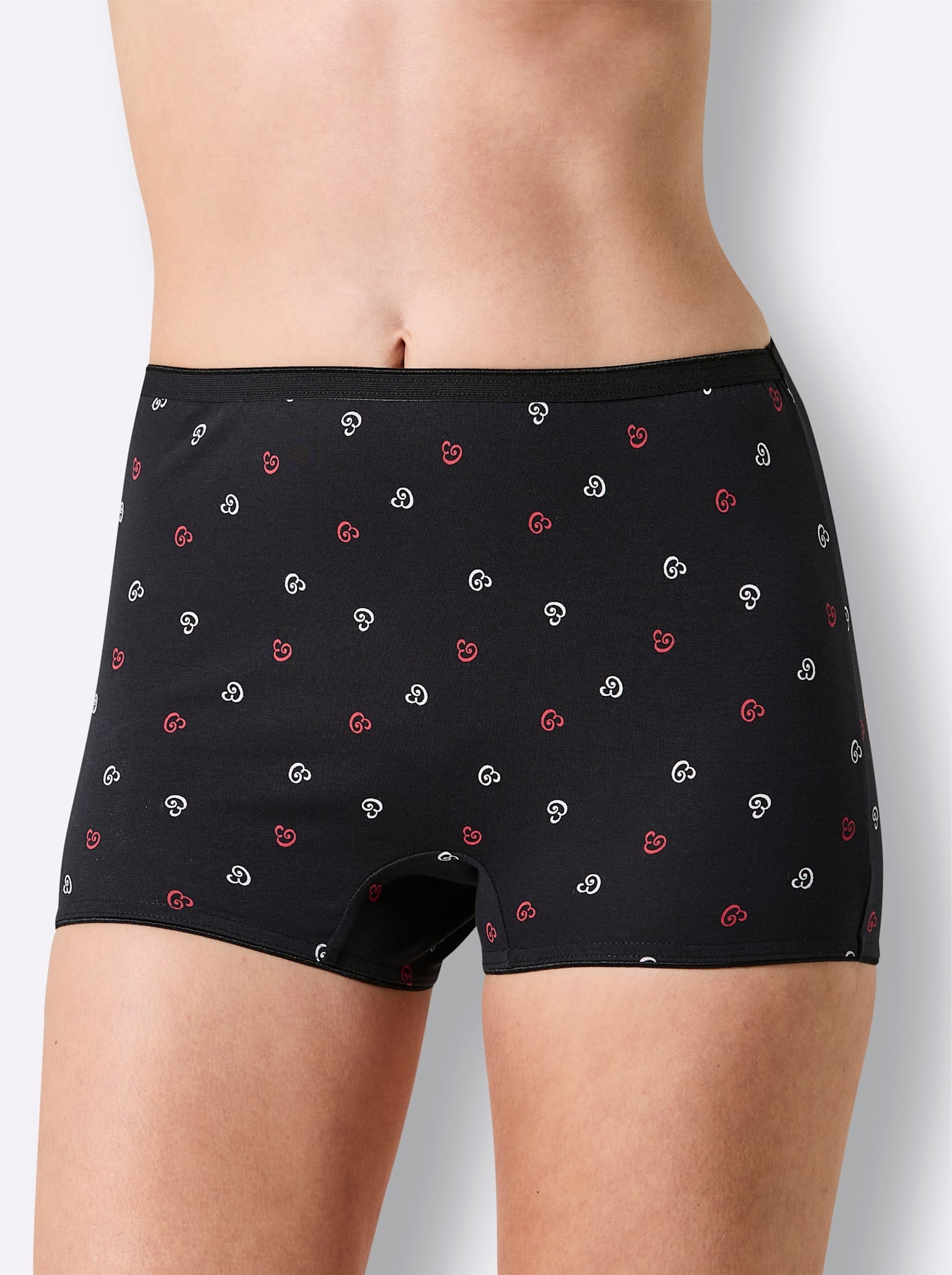 Damen Panty, Gr. 46schwarz, rot, schwarz, bedruckt, 95% Baumwolle, 5% Elasthan, Unterhosen
