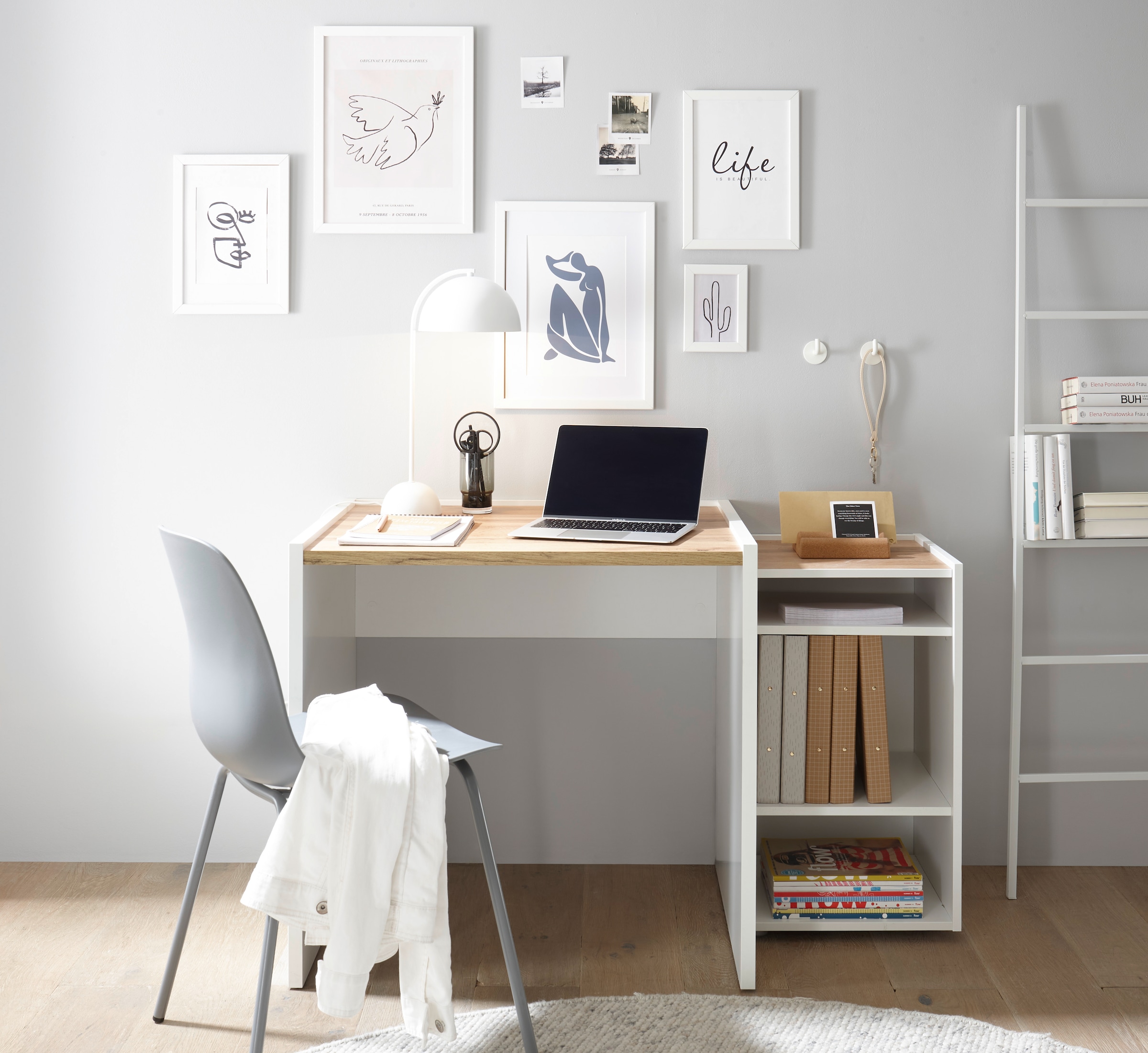 INOSIGN Büromöbel-Set »CITY/GiRON, modernes Design, Homeoff., Büro in zwei Farben/Wotan Eiche«, (Set, 2 tlg.), enthält Schreibtischunterschrank, Schreibtisch, wohnliches Home Office